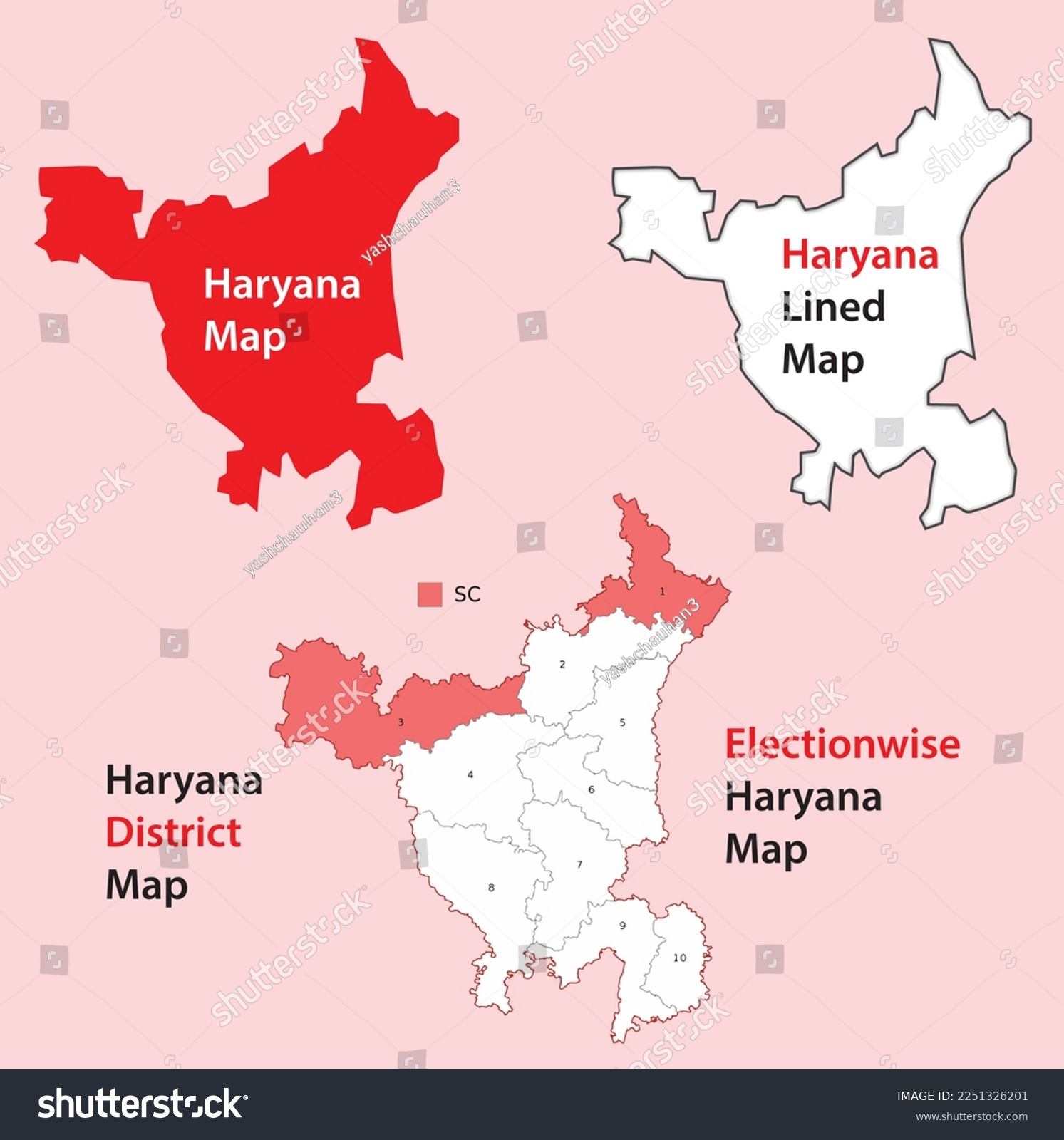 Haryana Map Vector Haryana Map Lined District Royalty Free Stock