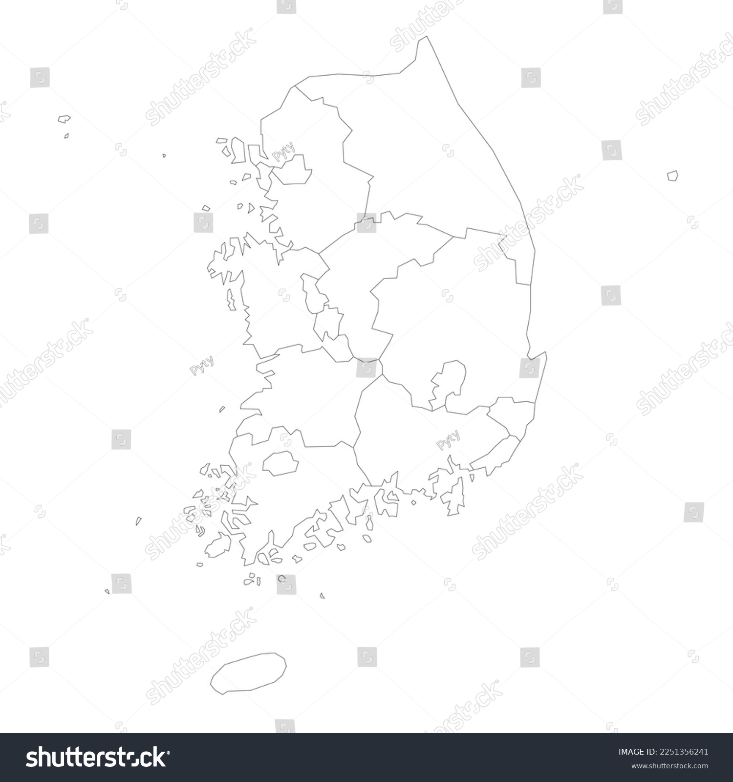 South Korea political map of administrative - Royalty Free Stock Vector ...