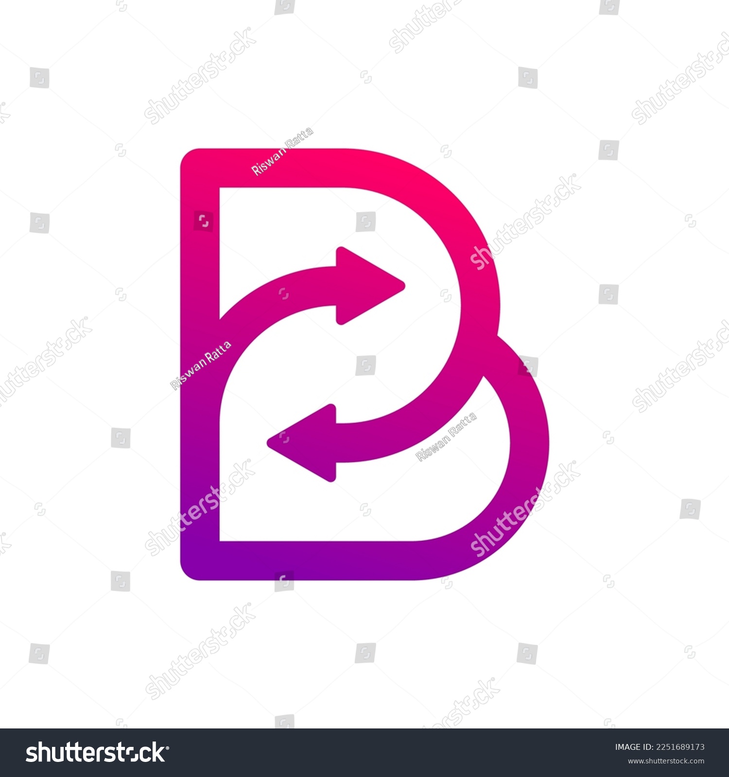 Letter B Arrow Logo Design - Royalty Free Stock Vector 2251689173 ...