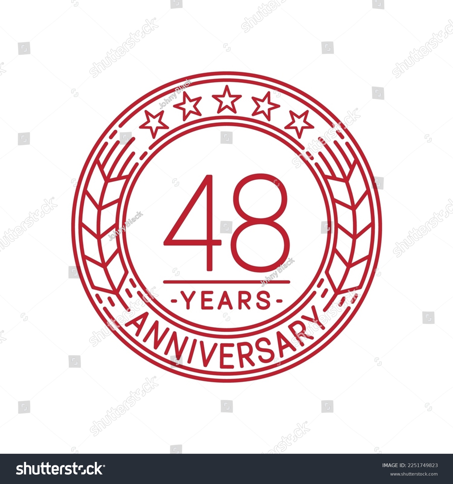 48 years anniversary logo template. 48th line - Royalty Free Stock ...