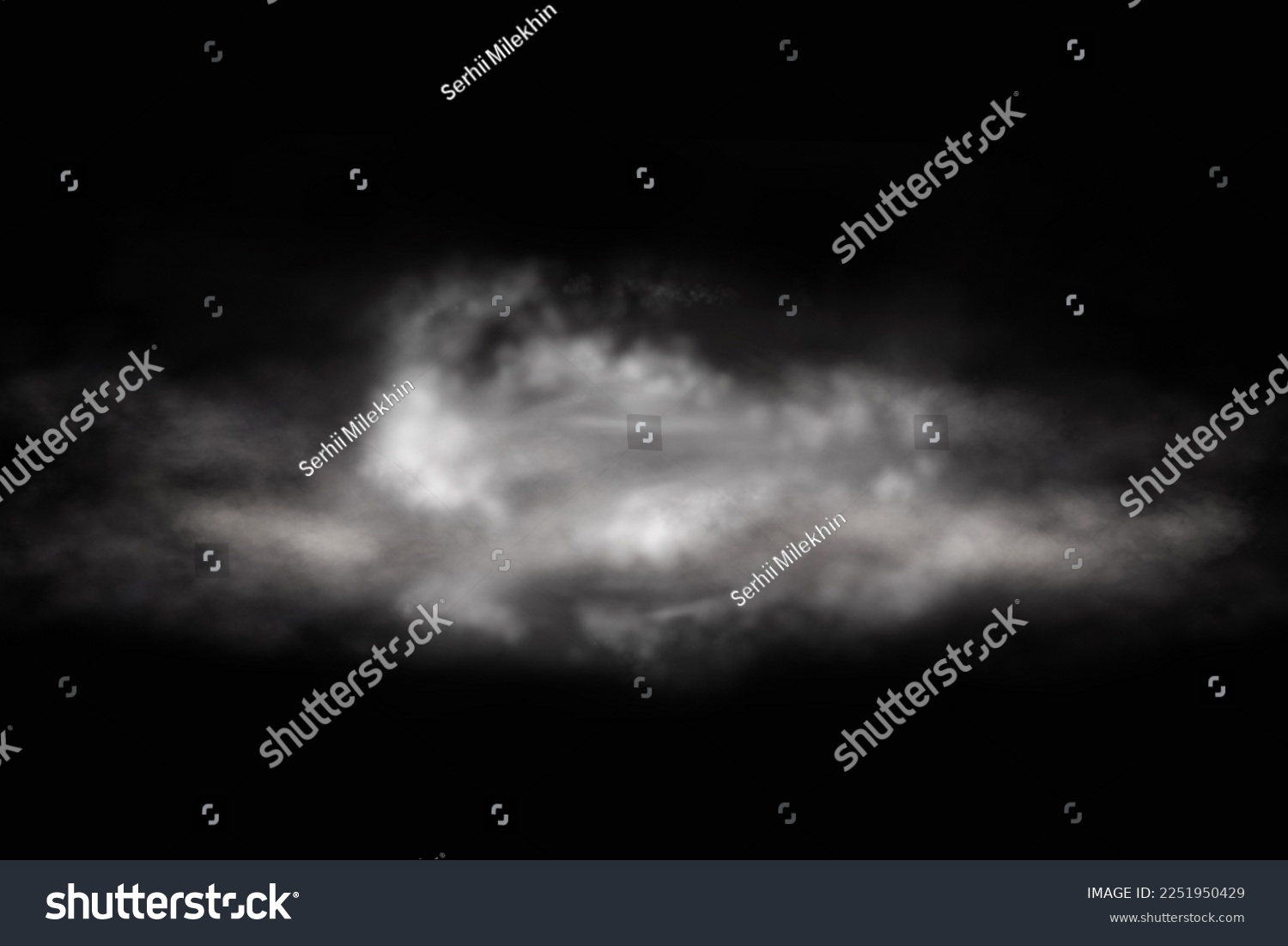 Abstract cloud of fog. Smoke overlay effect. Fog overlay effect. Smoke texture overlays. Misty effect. Isolated on black background.  #2251950429