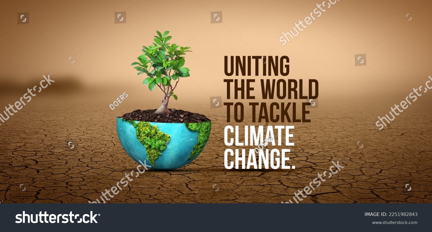 Uniting the world to tackle climate
change. UN climate change conference green concept. #2251982843