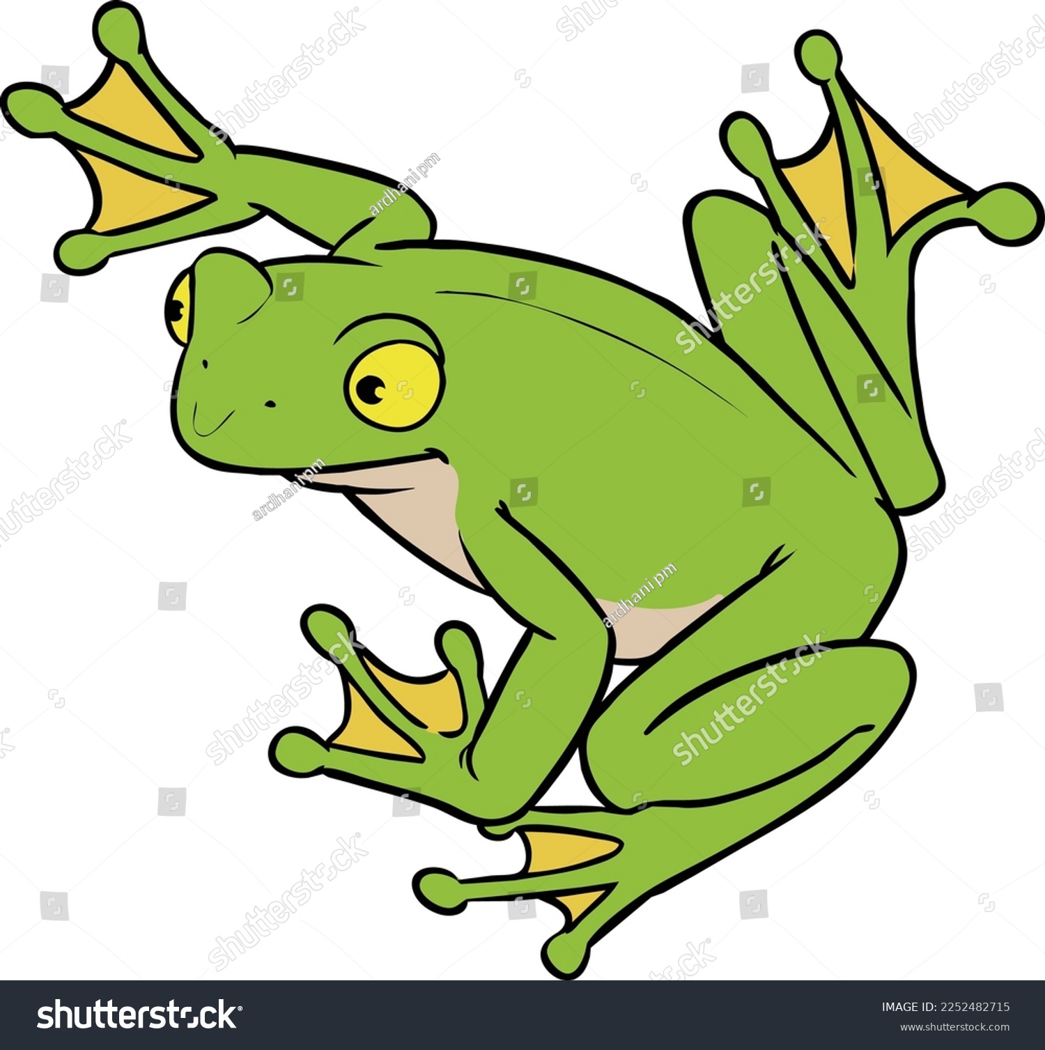 a illustration drawing of frog - Royalty Free Stock Vector 2252482715 ...