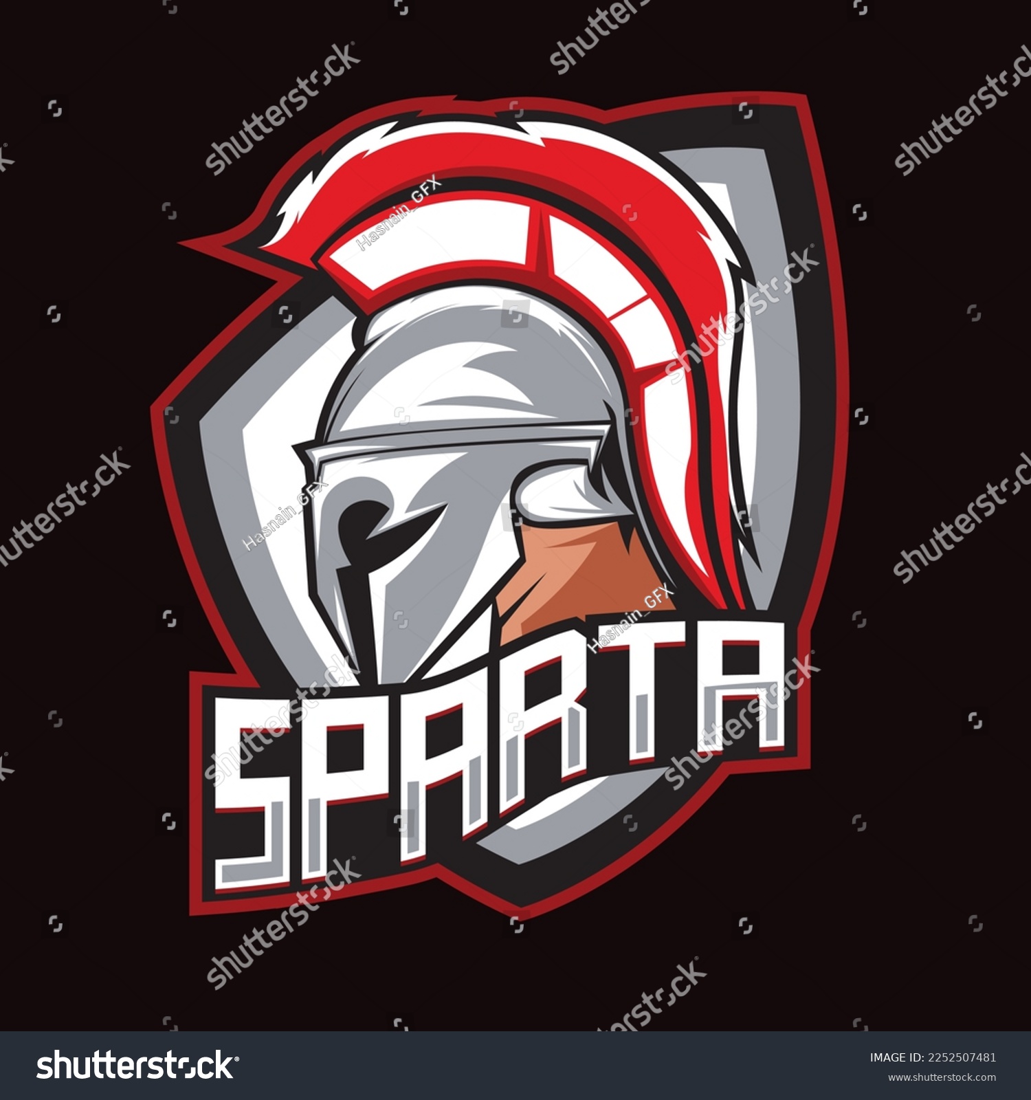Sparta Mascot Logo Design. Logo illustration for - Royalty Free Stock ...