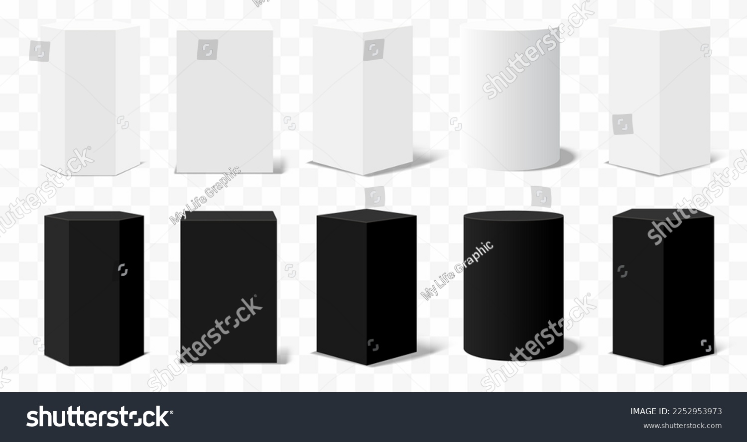 Set of 3d vector podium Pedestals geometric - Royalty Free Stock Vector ...