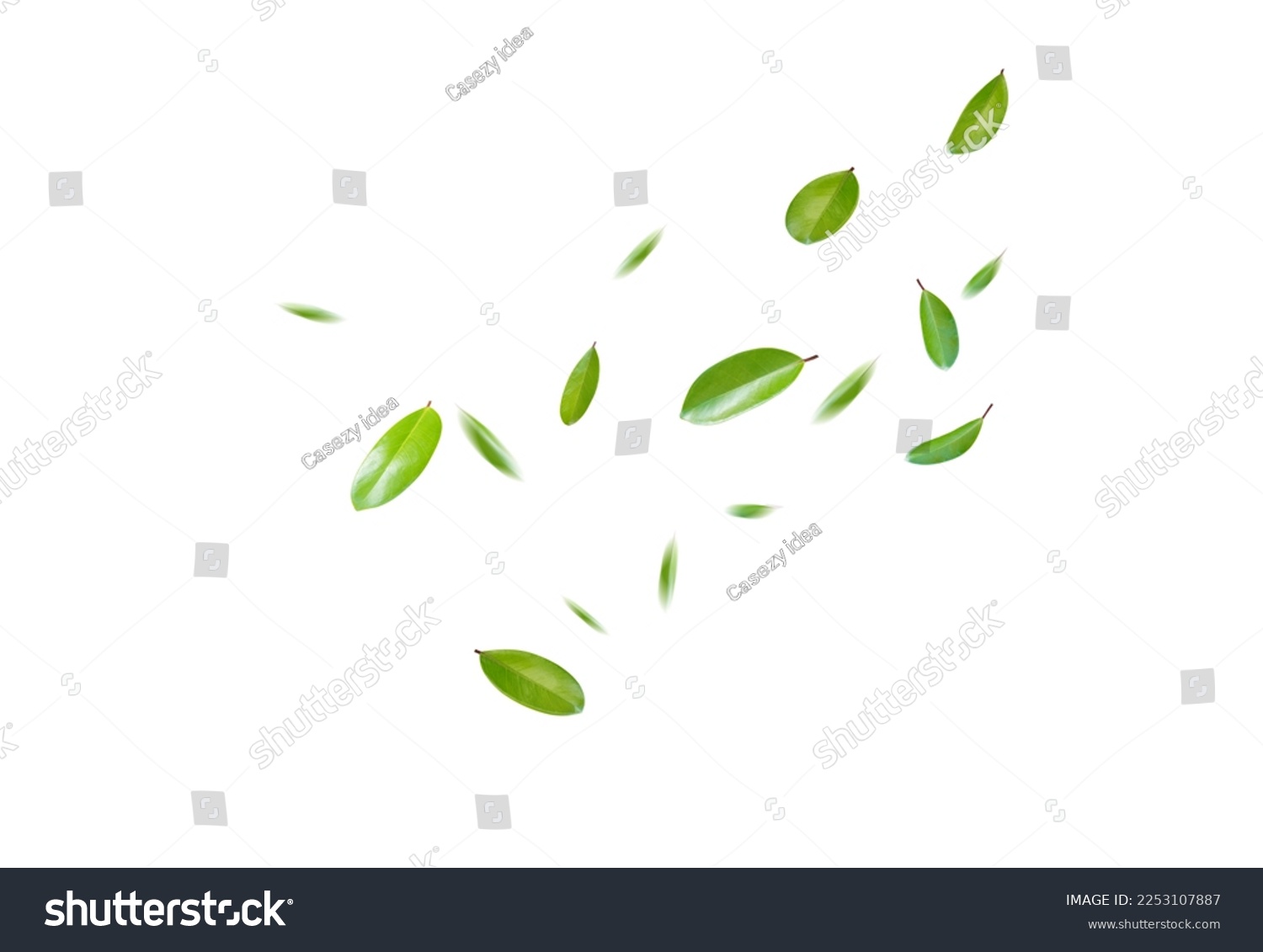 Green Floating Leaves Flying Leaves Green Leaf Dancing, Air Purifier Atmosphere Simple Main Picture	 #2253107887