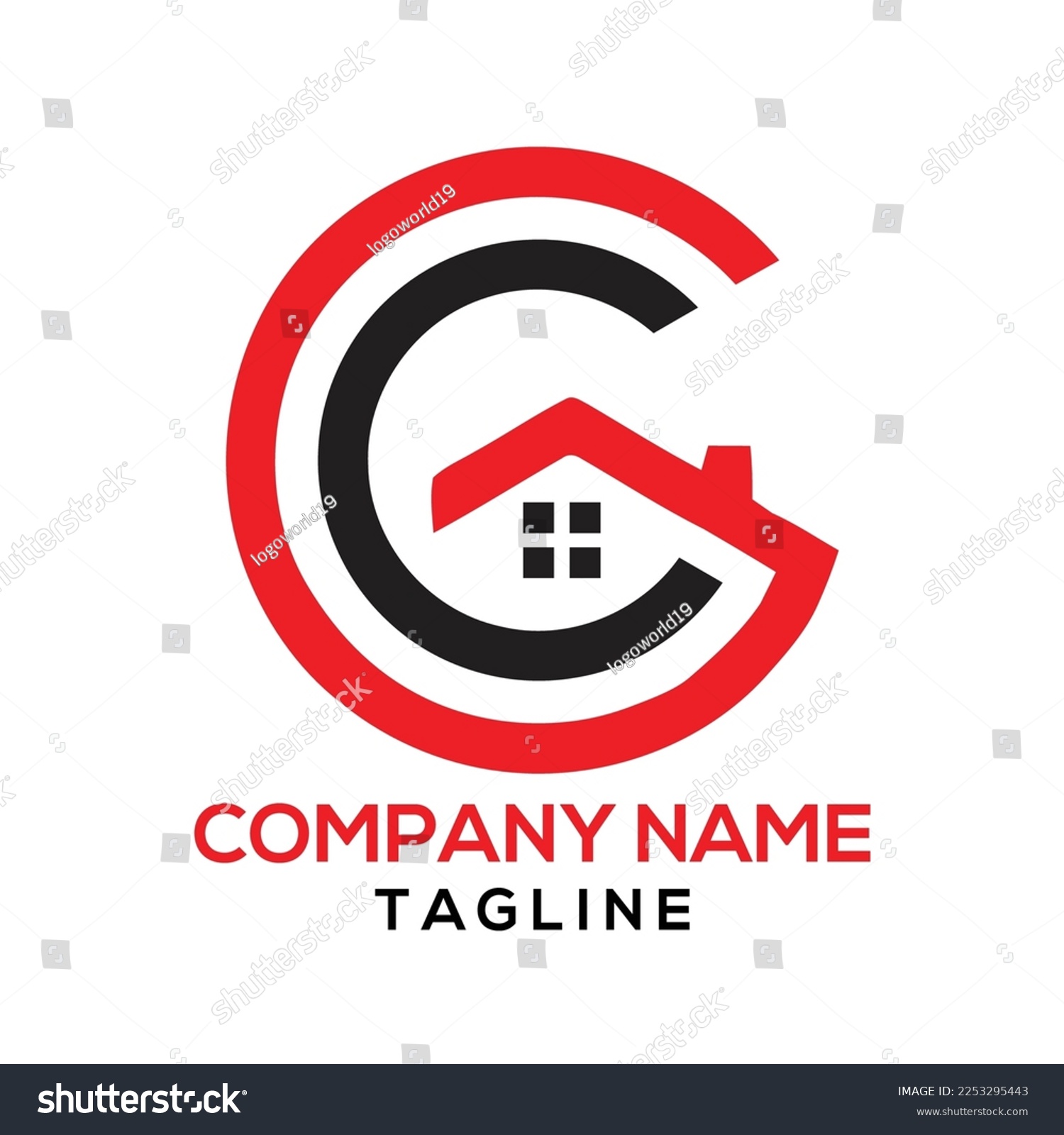 cg home typography logo design alphabet - Royalty Free Stock Vector ...