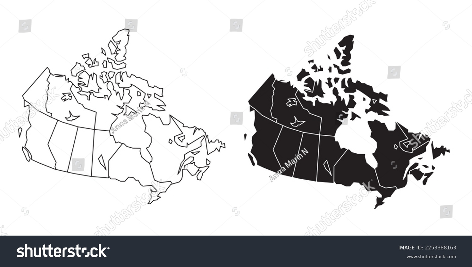 Canada political map. Low detailed. Solid and - Royalty Free Stock ...