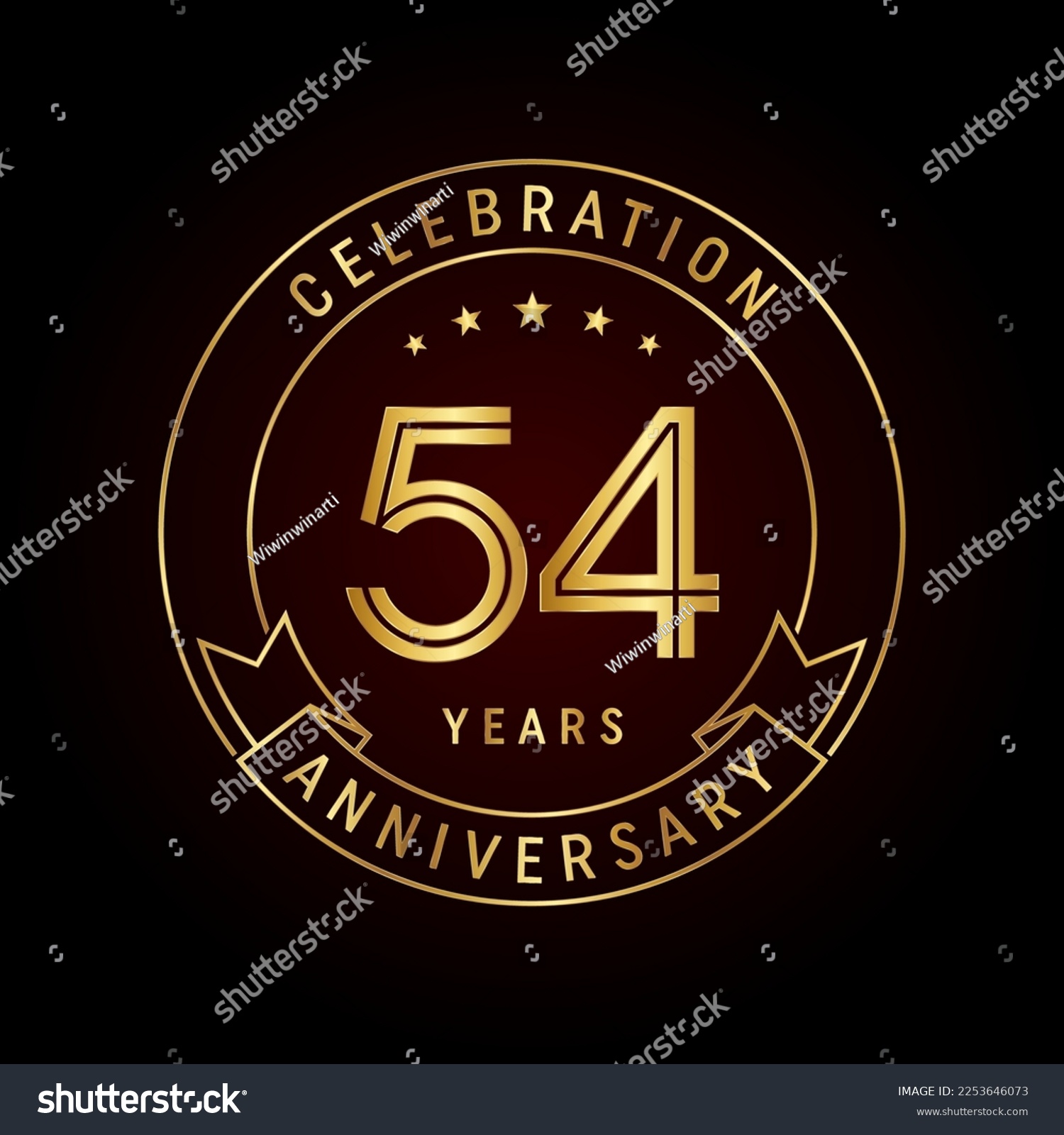 54th Anniversary Template Design Concept With Royalty Free Stock Vector 2253646073 0497