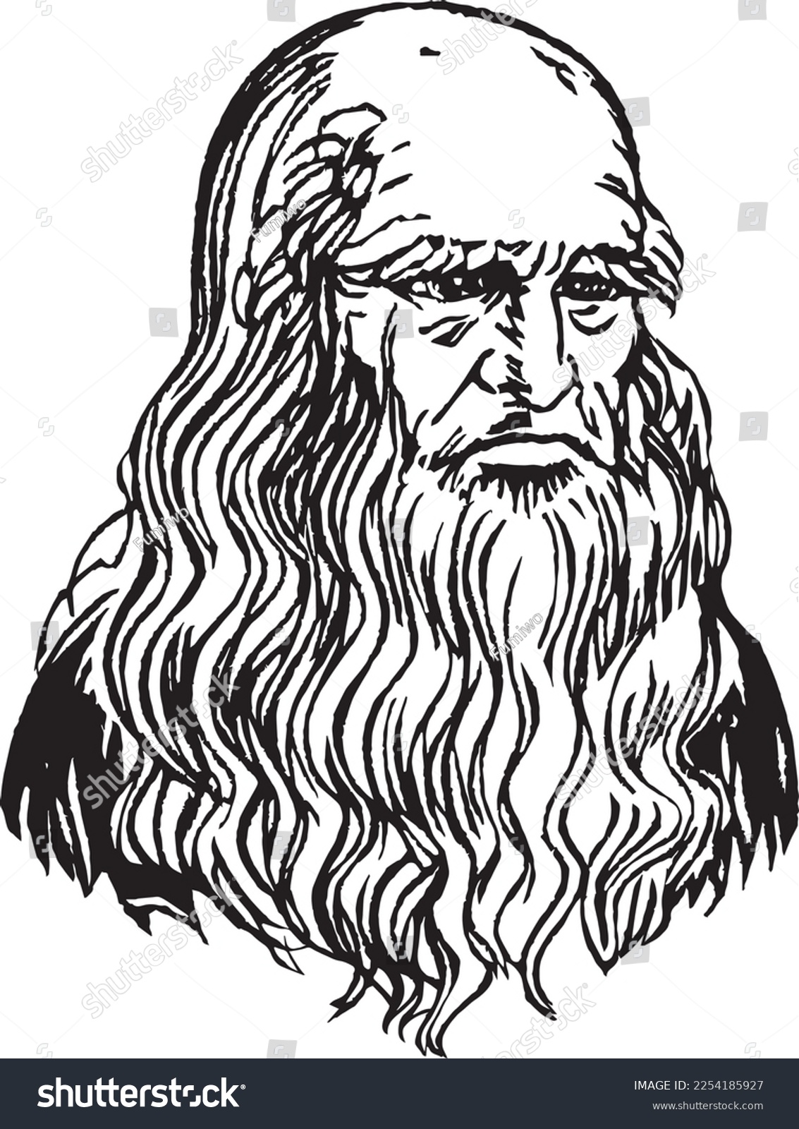 portrait of Leonardo da Vinci.vector - Royalty Free Stock Vector ...