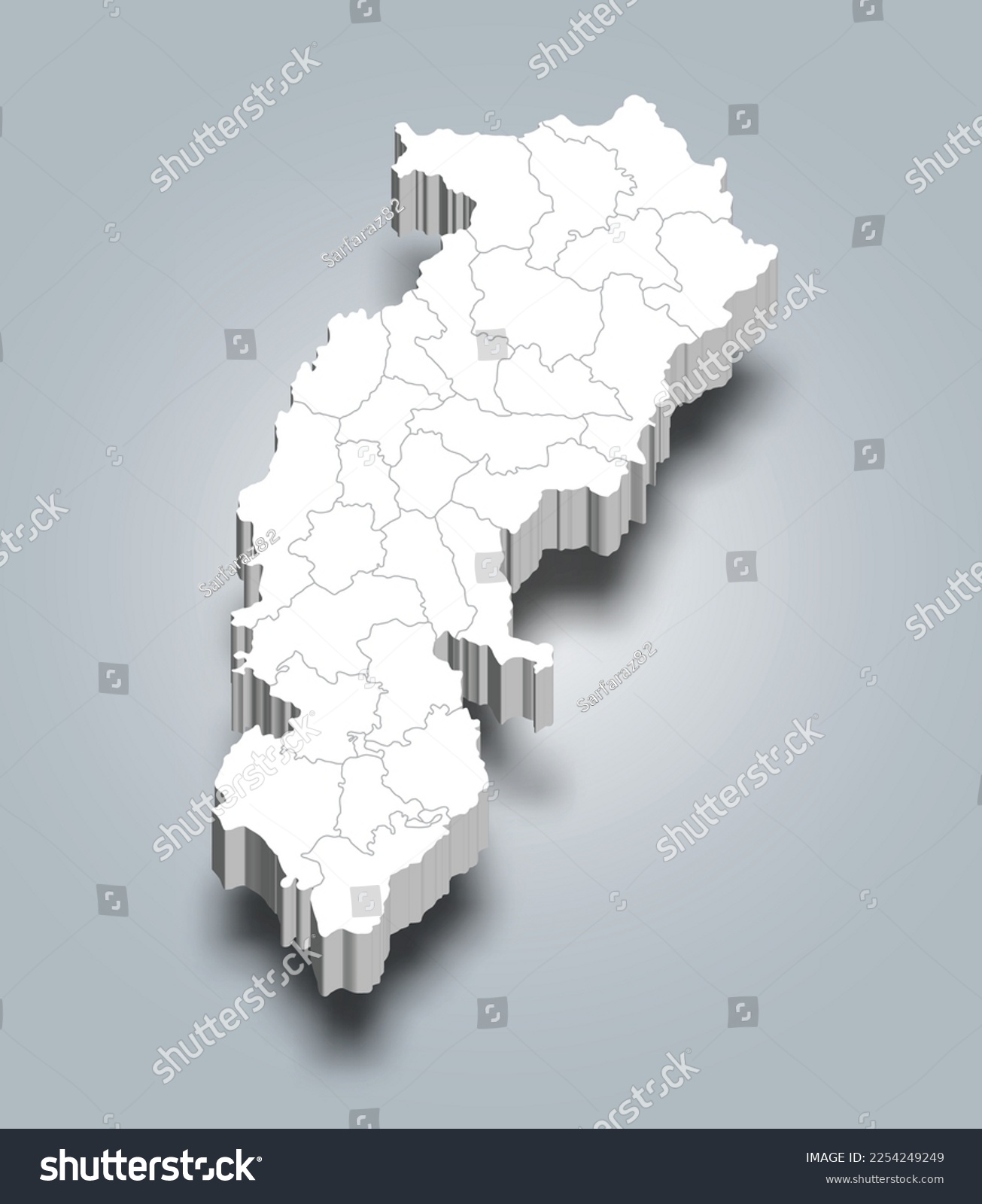 Chhattisgarh 3d district map is a state of India - Royalty Free Stock ...