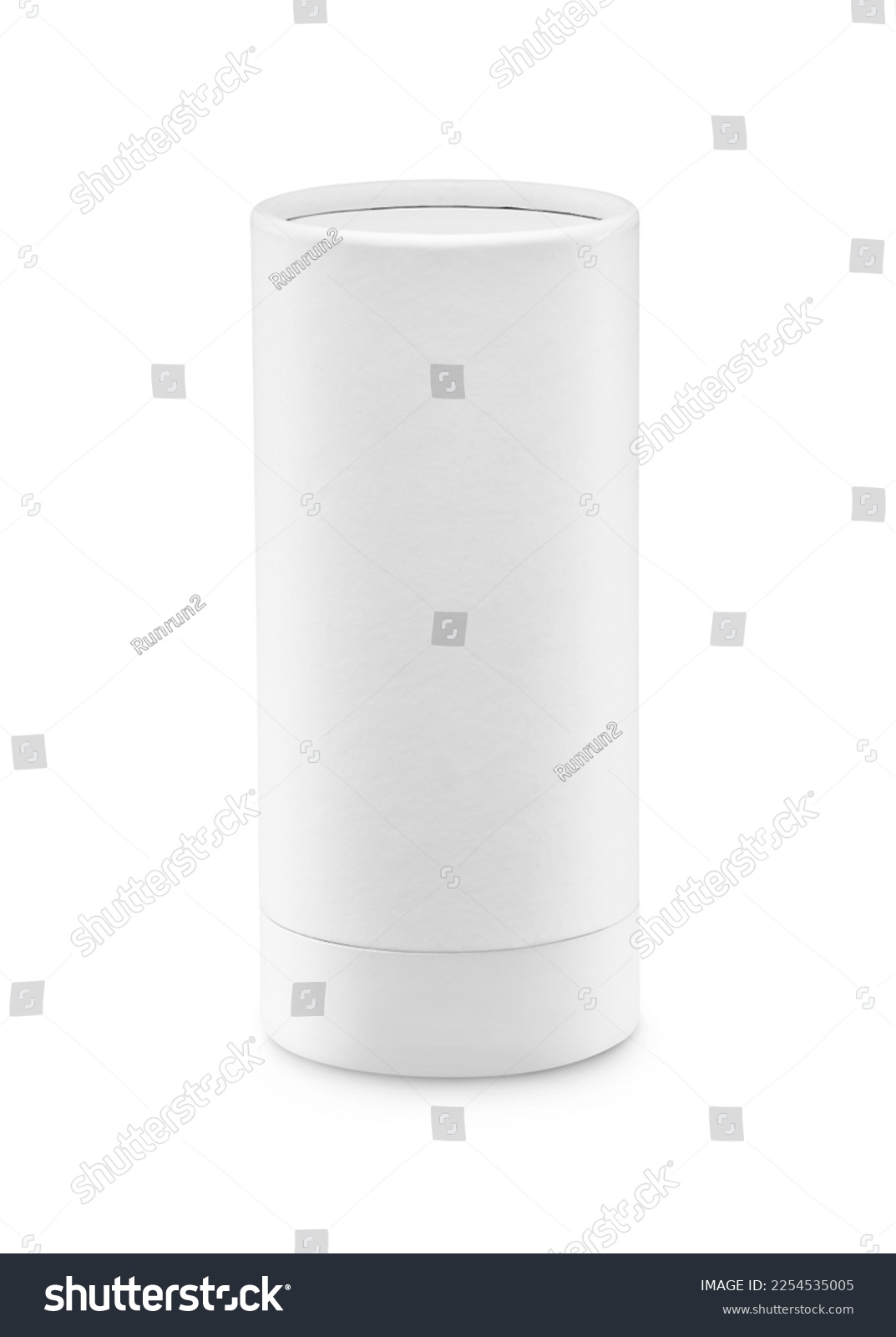 Cylinder carton packaging mockup isolated on white  #2254535005