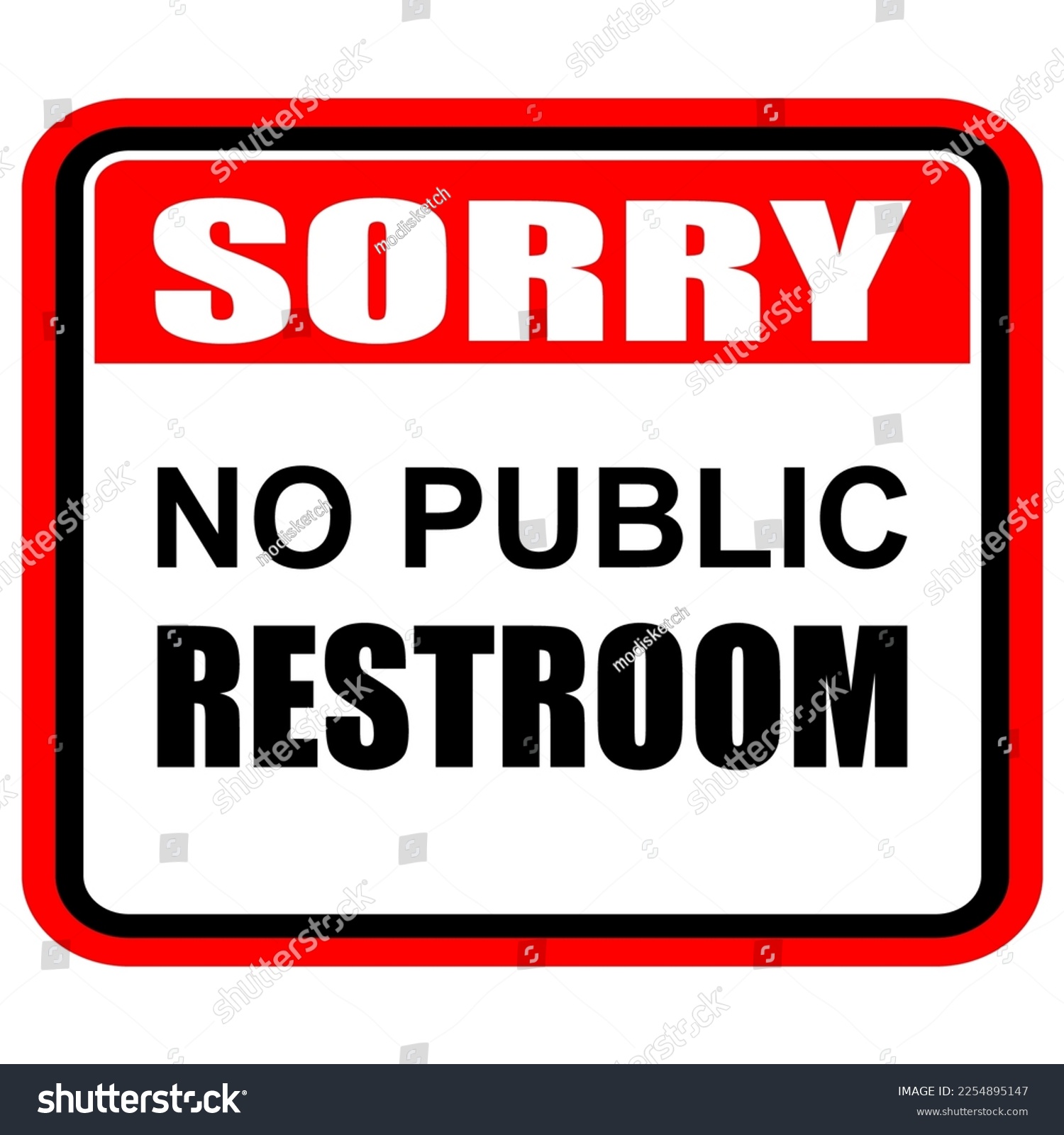 Sorry, no public restroom, sign vector - Royalty Free Stock Vector ...