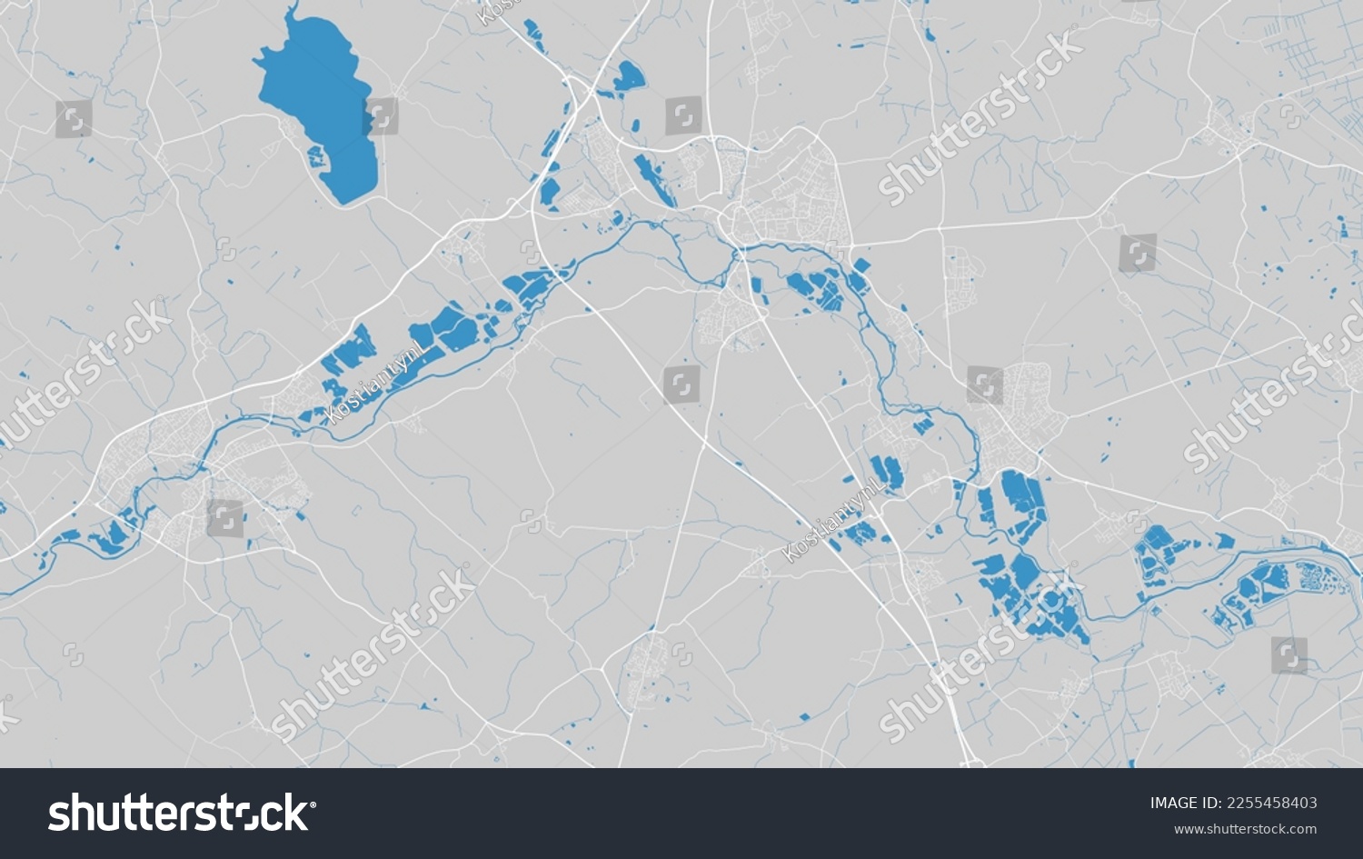 Great Ouse river map, England. Watercourse, - Royalty Free Stock Vector ...