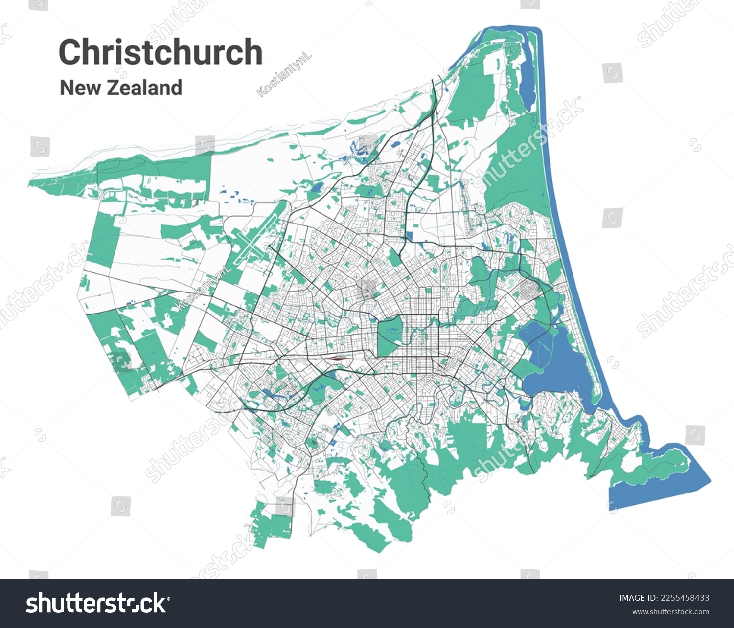 christchurch-map-detailed-map-of-christchurch-royalty-free-stock