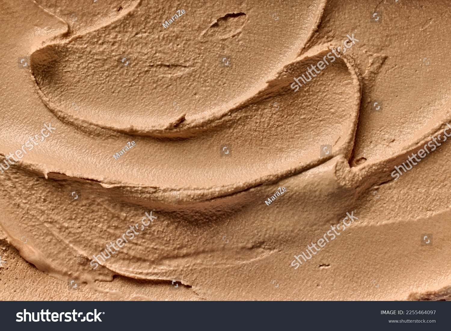 homemade chocolate  ice cream texture #2255464097