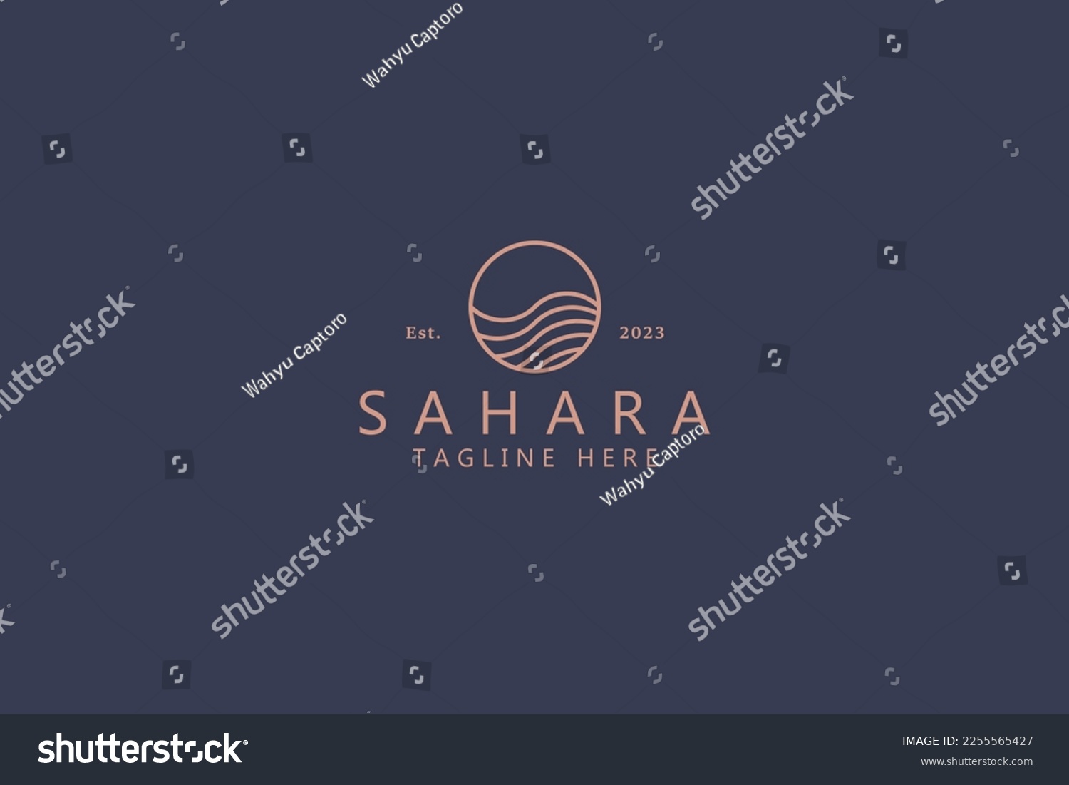 Sahara Desert Middle East Logo Branding Concept Abstract Shape Simple Line Geometric. #2255565427