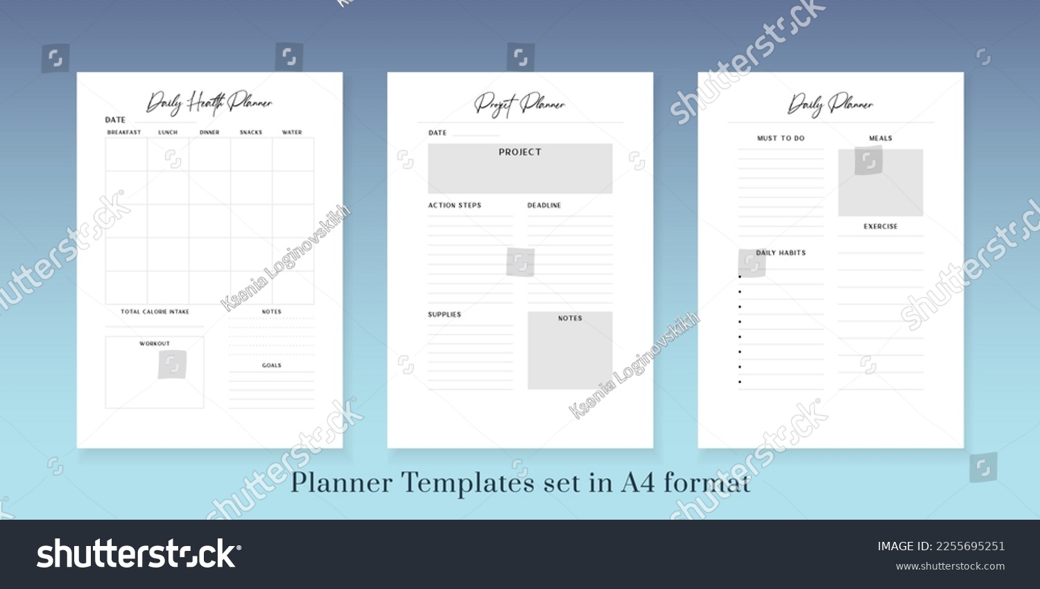 Printable Vector Planner. Modern Business - Royalty Free Stock Vector ...