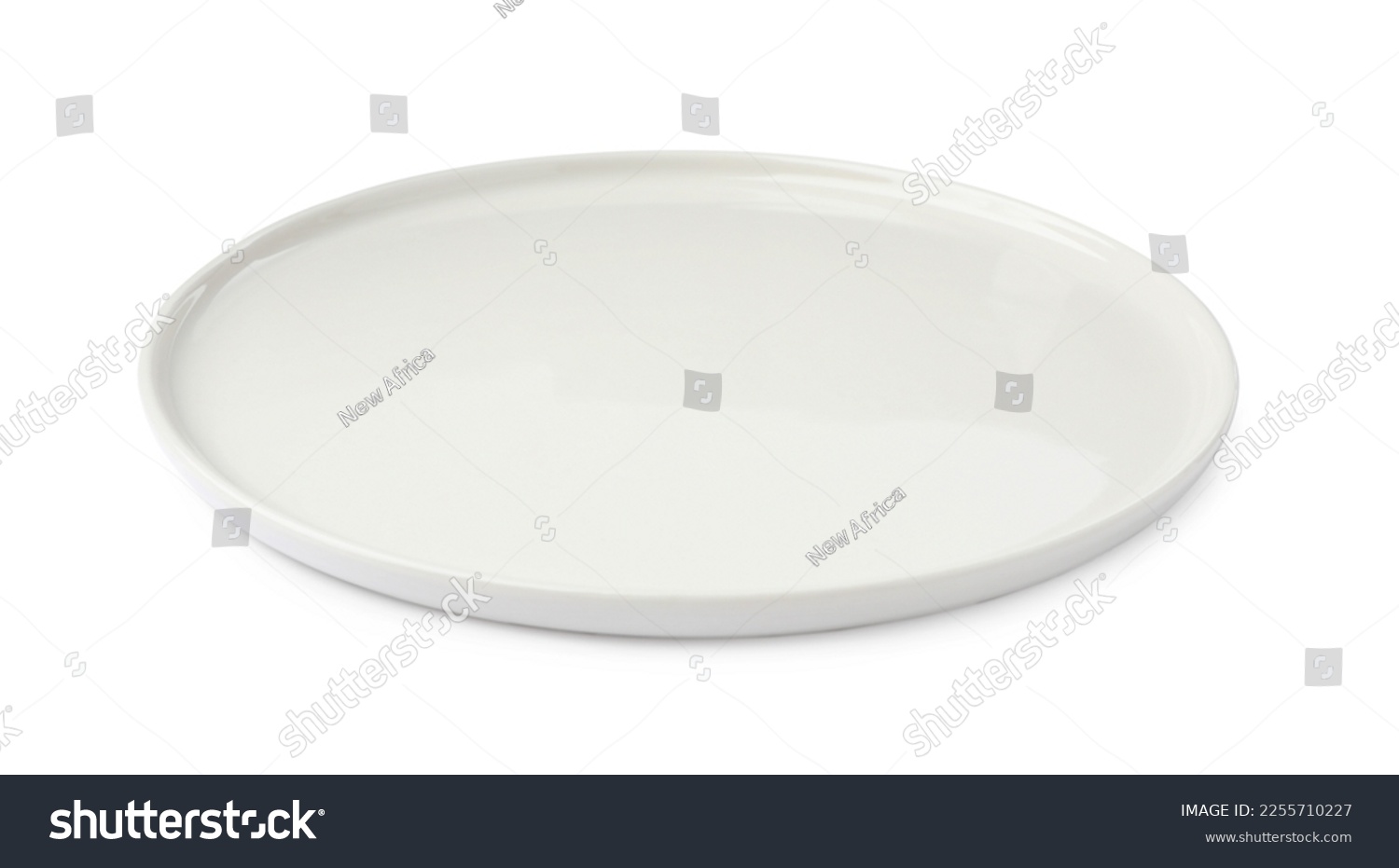 Beautiful empty ceramic plate isolated on white #2255710227