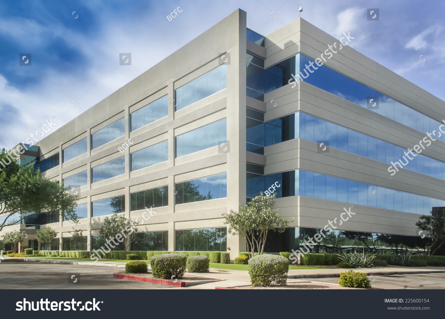 Stylized altered generic corporate modern office building  #225600154