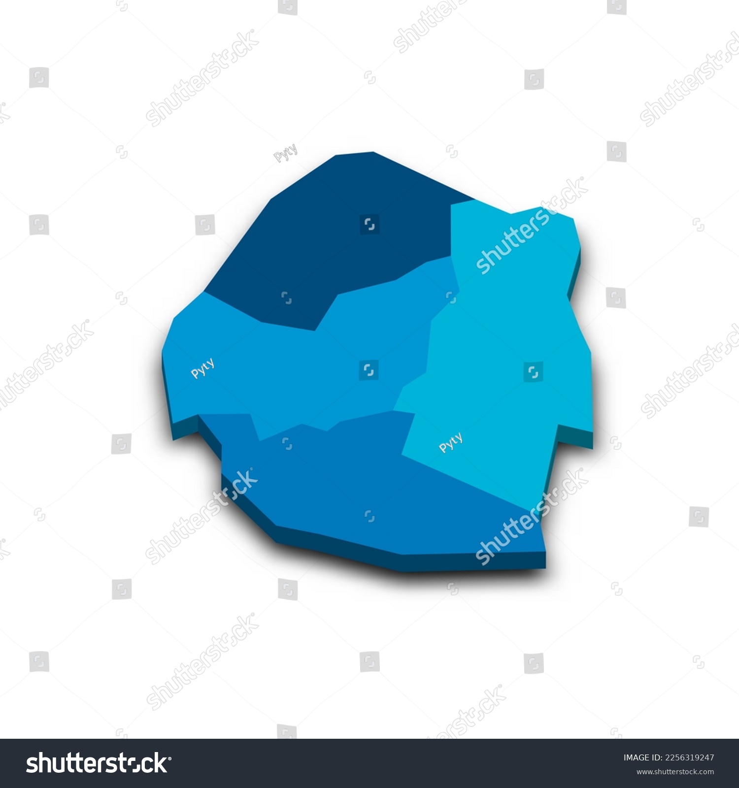 Eswatini Political Map Of Administrative - Royalty Free Stock Vector ...