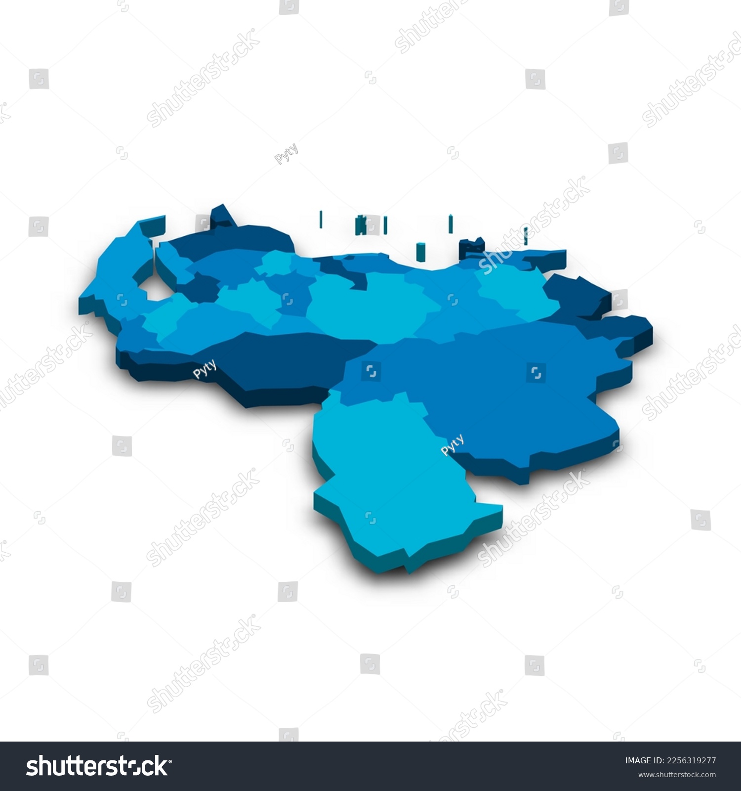 Venezuela political map of administrative divisions #2256319277