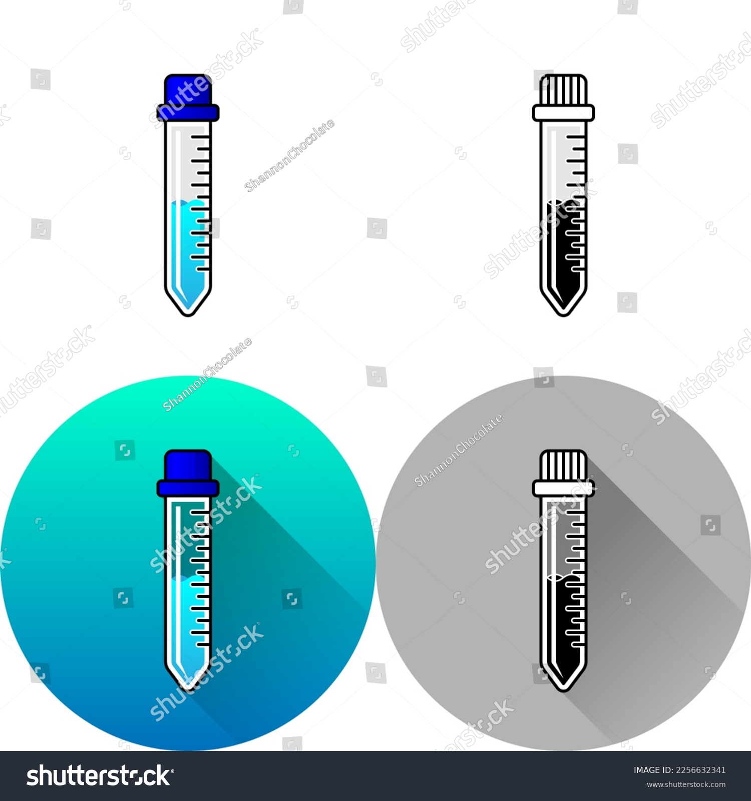 Glass Graduated Centrifuge Tube Conical - Royalty Free Stock Vector 