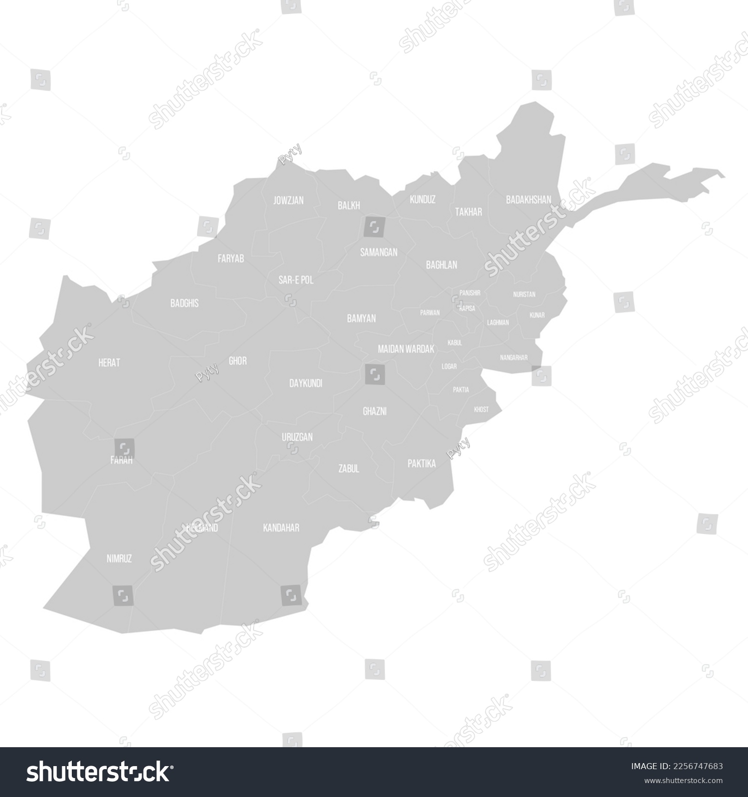 Afghanistan political map of administrative - Royalty Free Stock Vector ...