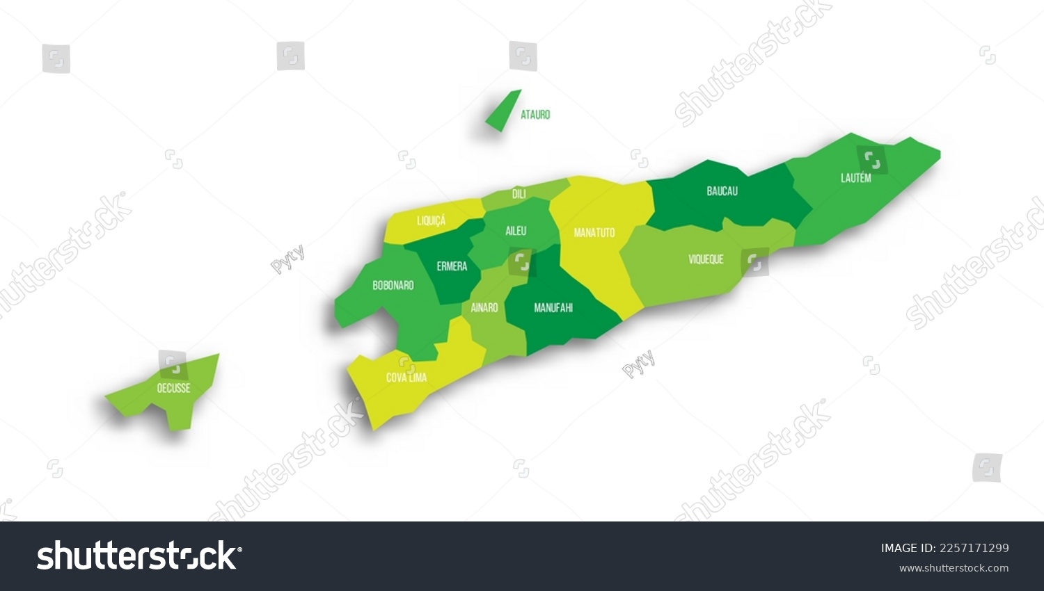 East Timor Political Map Of Administrative Royalty Free Stock Vector   Avopix 2257171299 