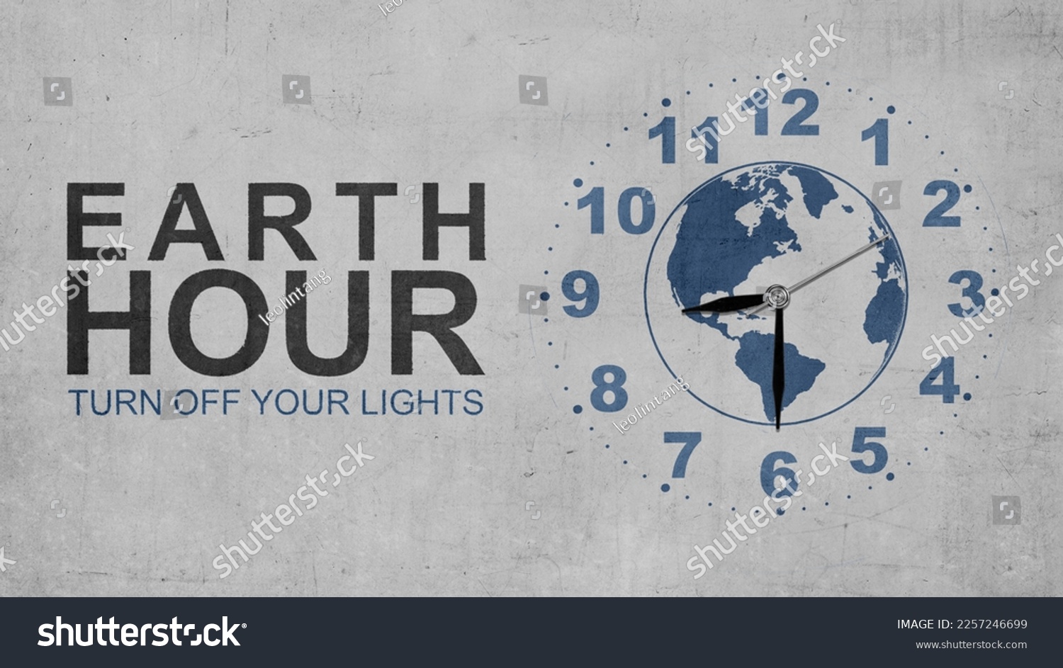 The clock of earth. Earth Hour Concept #2257246699