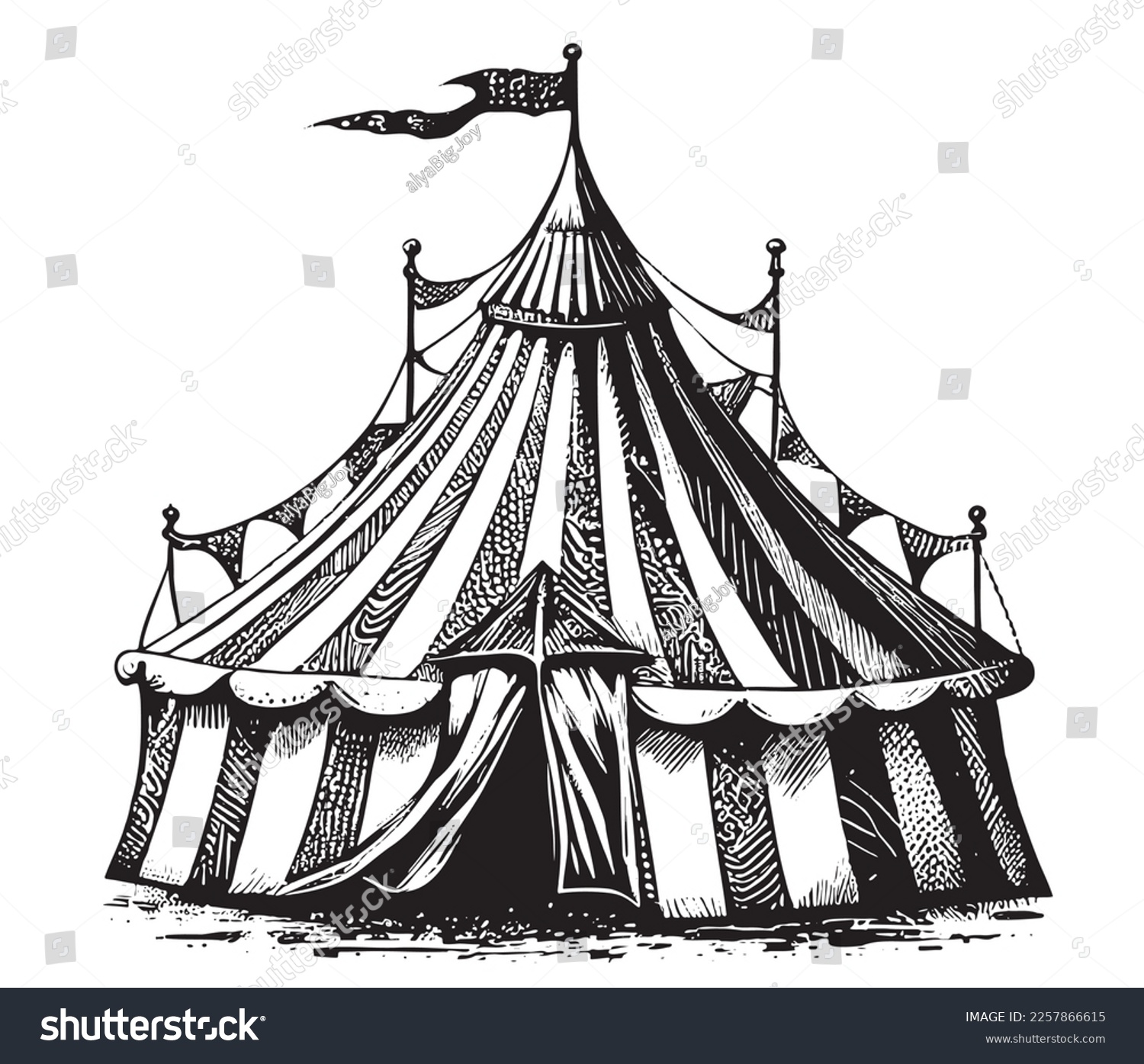 Circus tent hand drawn sketch Vector - Royalty Free Stock Vector ...