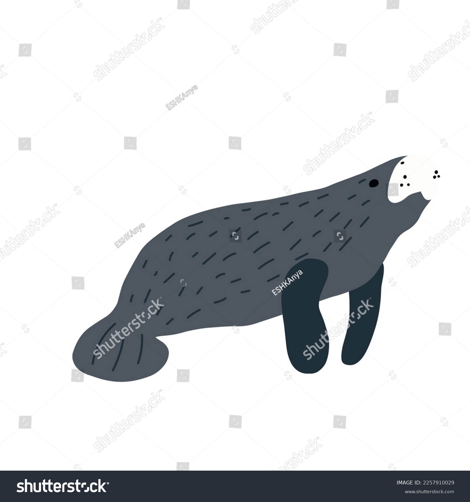 Manatees. Scandinavian Style Under Sea. Save The - Royalty Free Stock ...