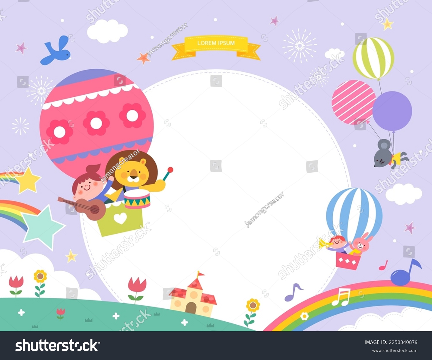 sample template for kindergarten. Web Banner. - Royalty Free Stock ...