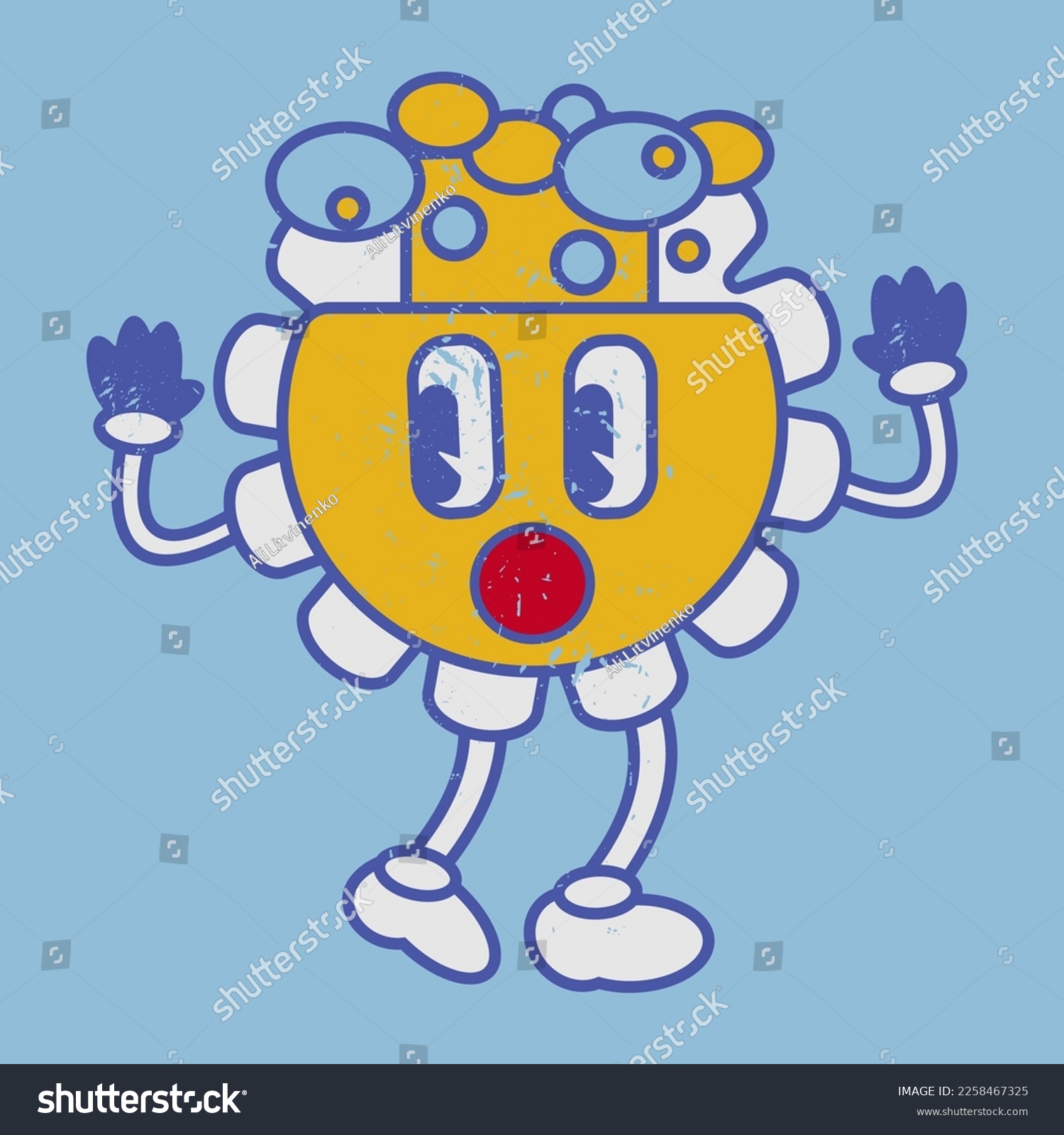 Shocked face with exploding head chamomile - Royalty Free Stock Vector ...