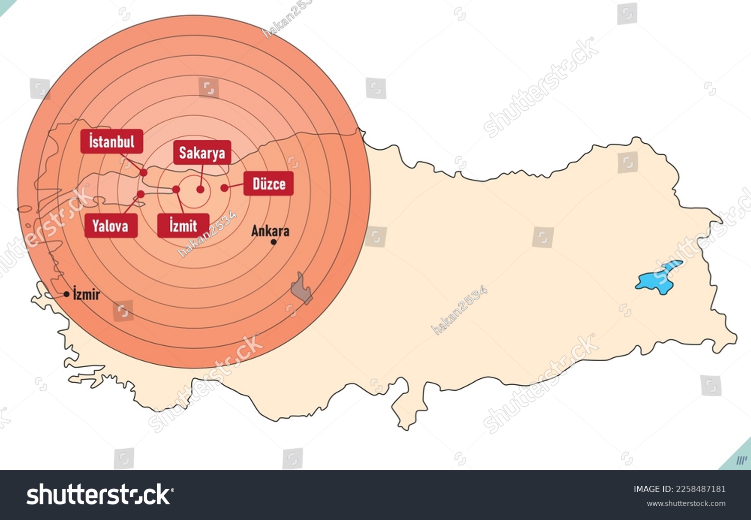 Turkey Earthquake. Central Fault Line. - Royalty Free Stock Vector ...