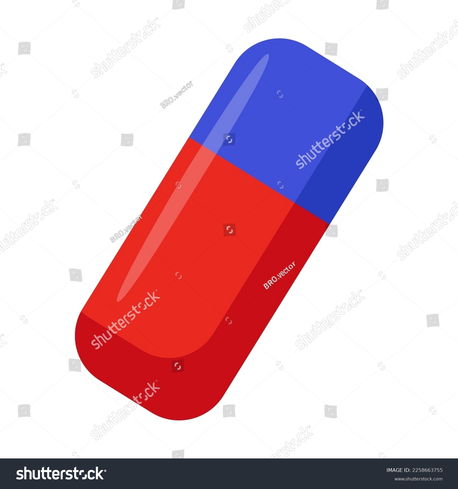 Drawing of red and blue eraser. Student - Royalty Free Stock Vector ...