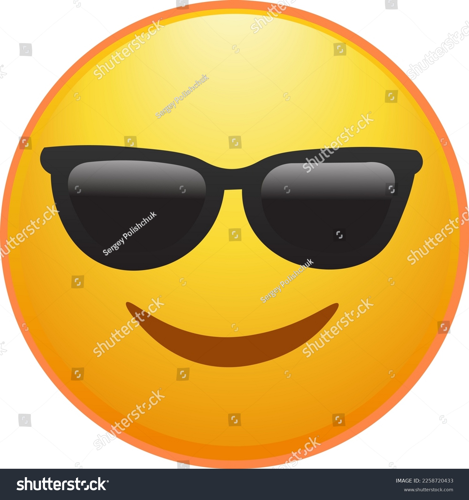 Cool emoticon with glasses vector image - Royalty Free Stock Vector ...