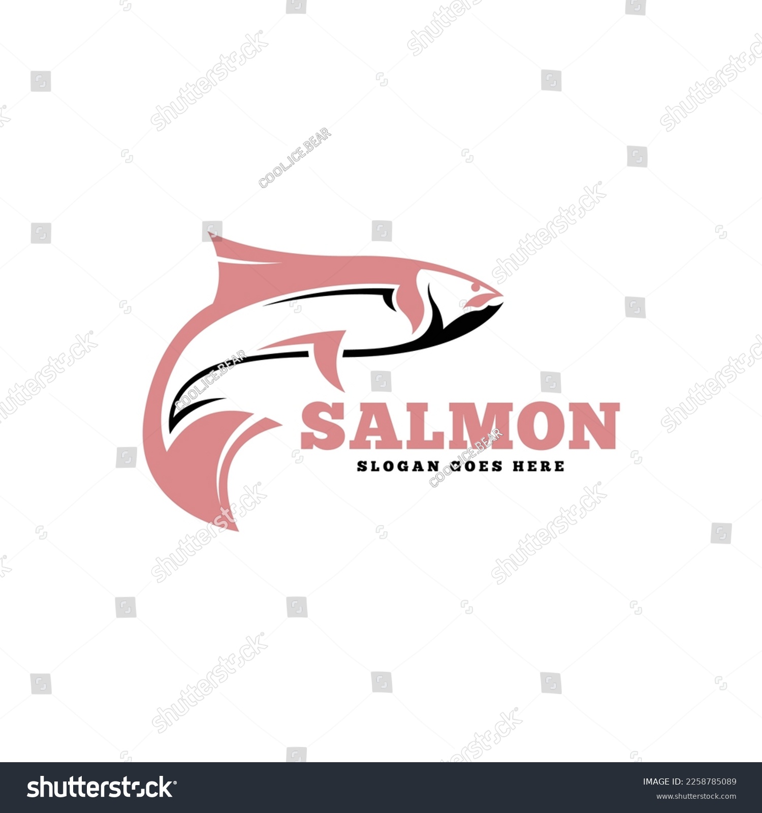 Salmon fish logo design template vector. Animal - Royalty Free Stock ...