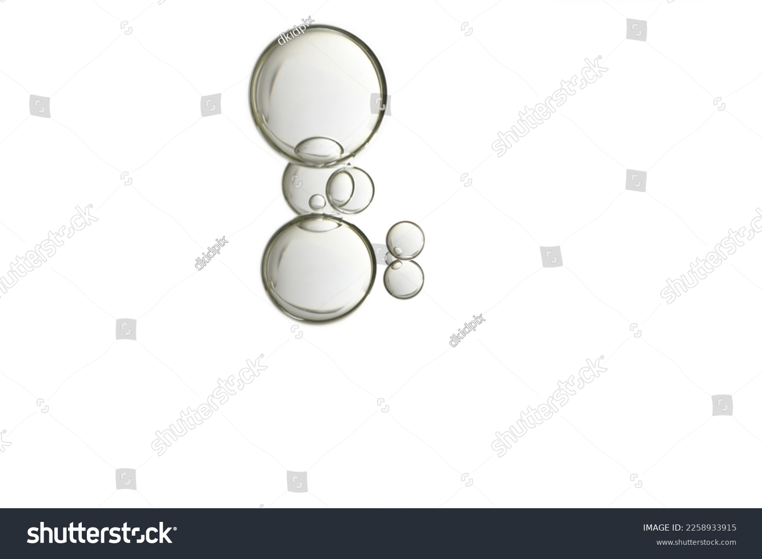 Beautiful light beige water blobs, isolated over a white background. #2258933915