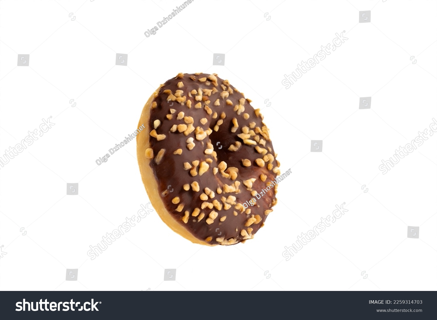 Tasty chocolate donut, isolated on white. High quality photo #2259314703