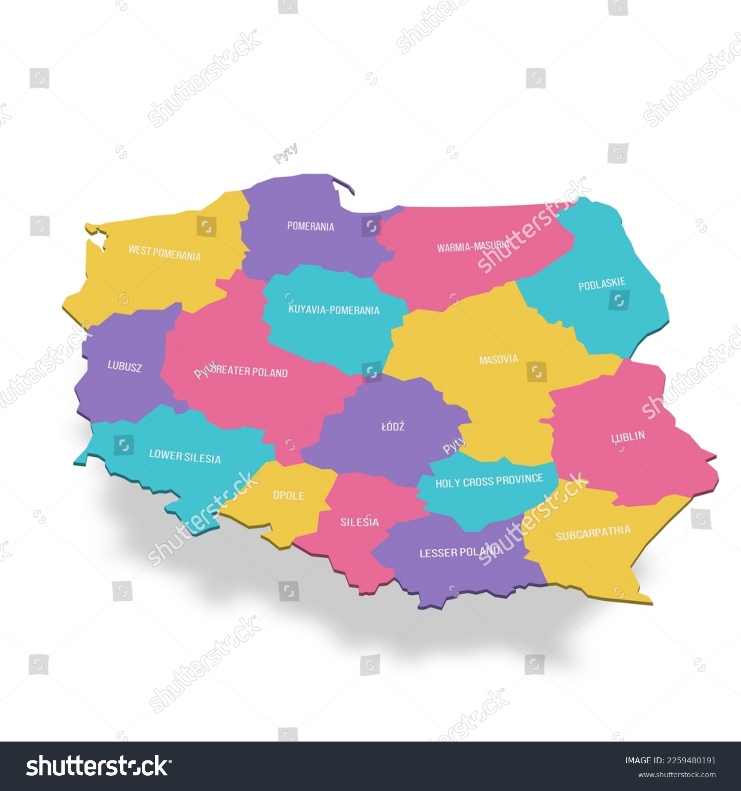 Poland Political Map Of Administrative Divisions Royalty Free Stock Vector Avopix Com