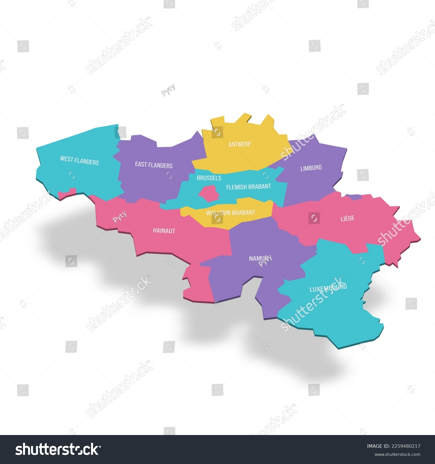 Belgium Political Map Of Administrative Royalty Free Stock Vector Avopix Com