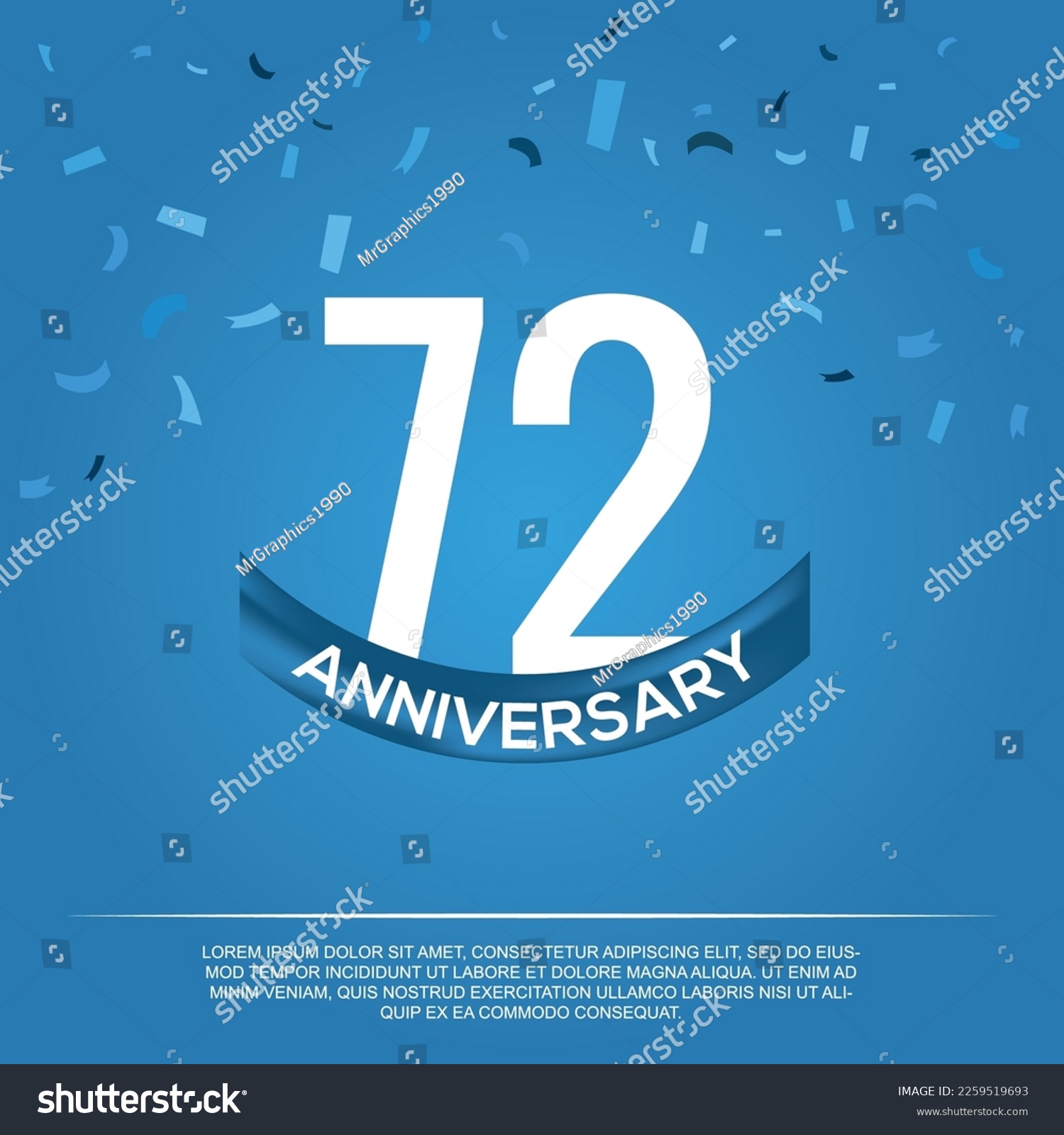 72nd anniversary celebration vector design with - Royalty Free Stock ...