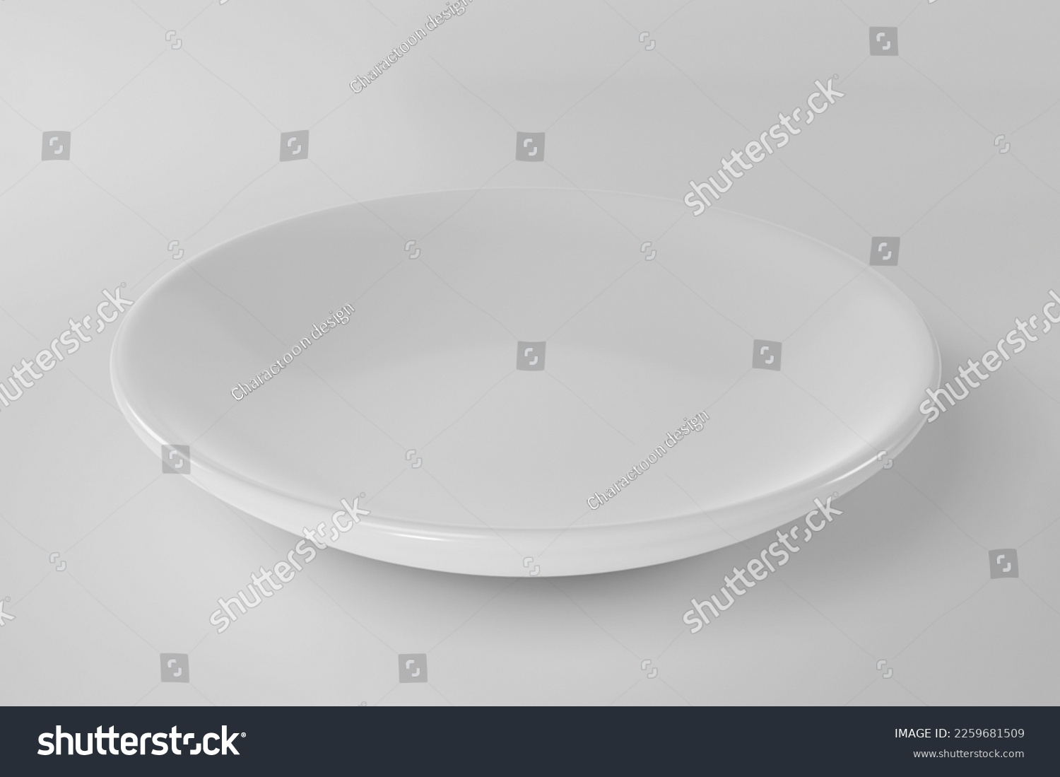 Empty white plate isolated on white background #2259681509