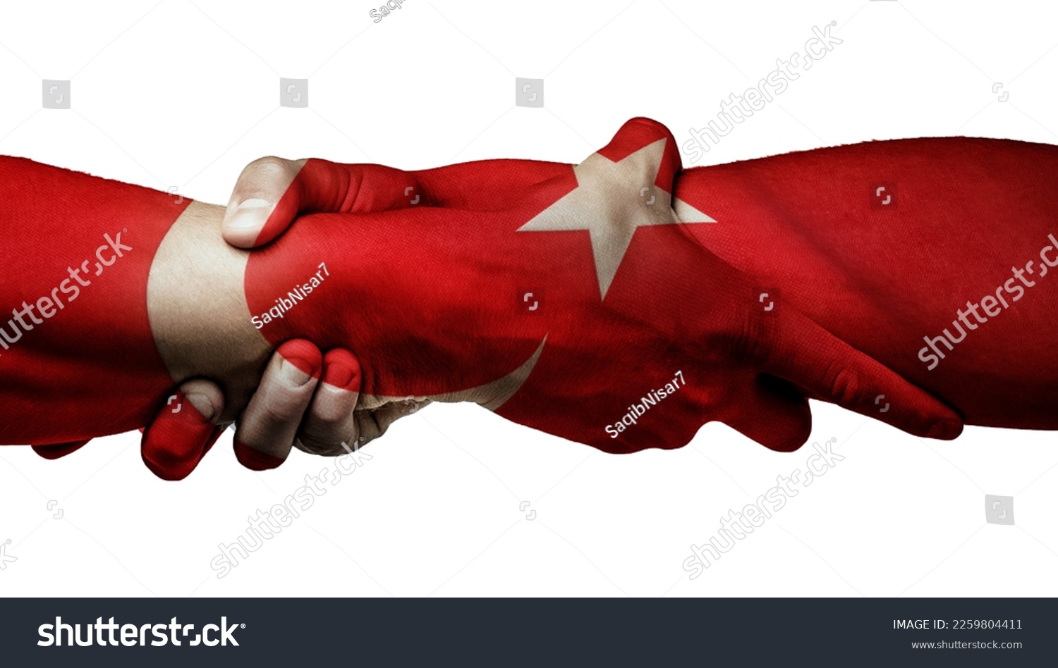 Turkey Earthquake shaking hands. Two hands, helping arm of a friend, teamwork. Dramatic help hands holding together representing friendship, help and hope, donation, assistance. Helping old, poor  #2259804411