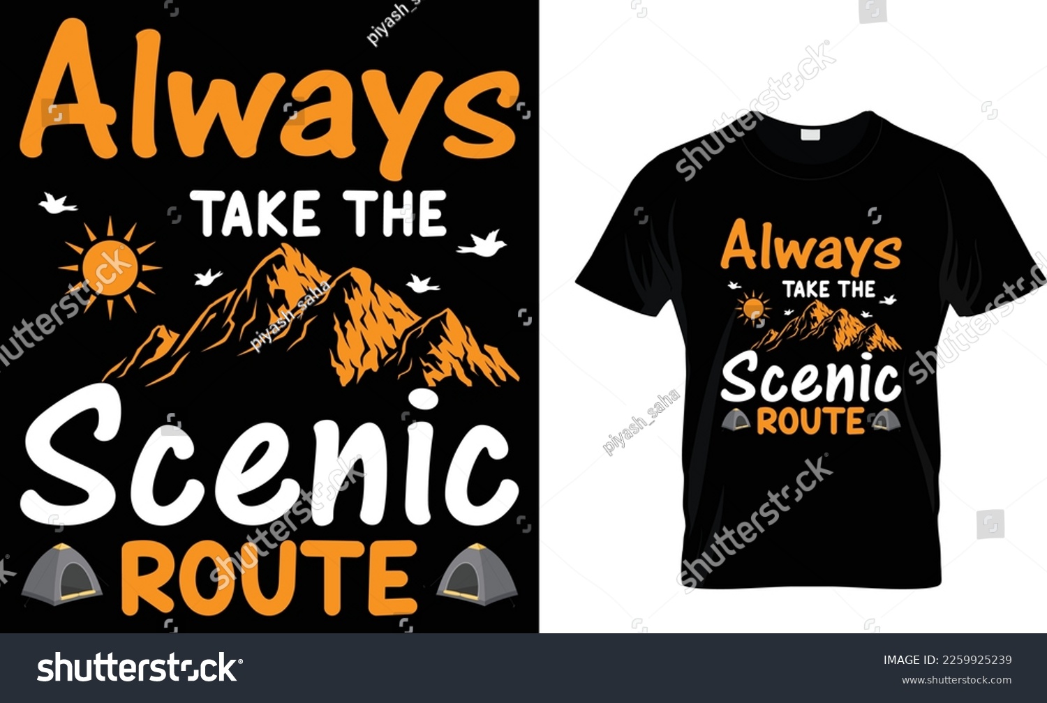 always take the scenic route - Royalty Free Stock Vector 2259925239 ...