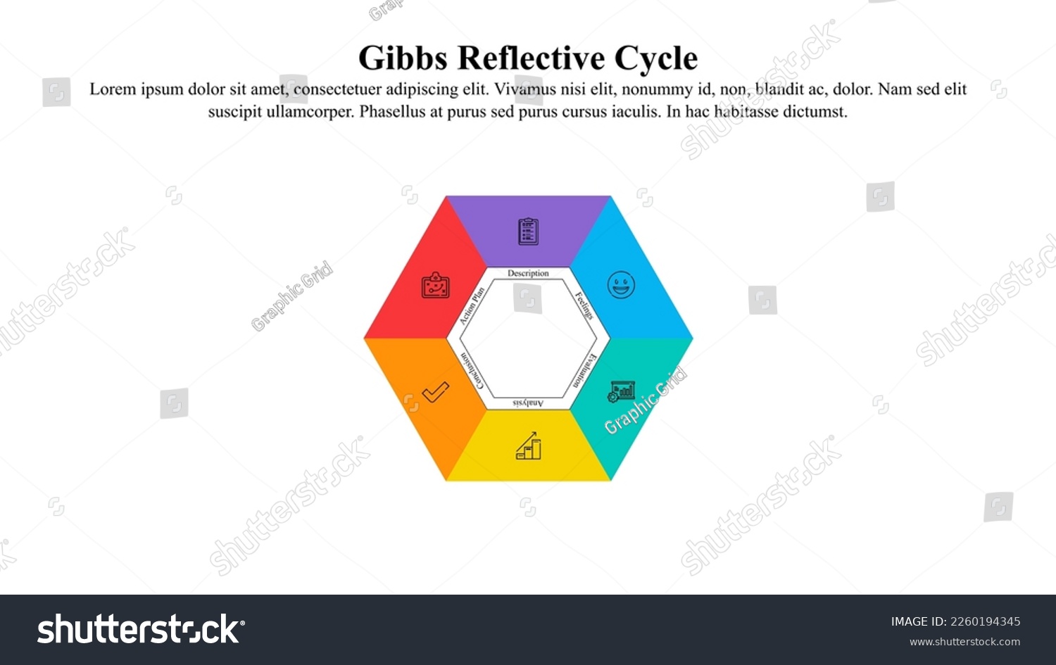 The Gibb's reflective cycle infographic template - Royalty Free Stock ...