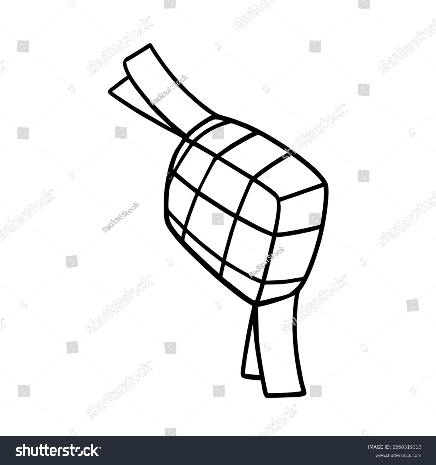 Vector Illustration Of Hand Drawn Ketupat Doodle Royalty Free Stock Vector 2260319313 5435