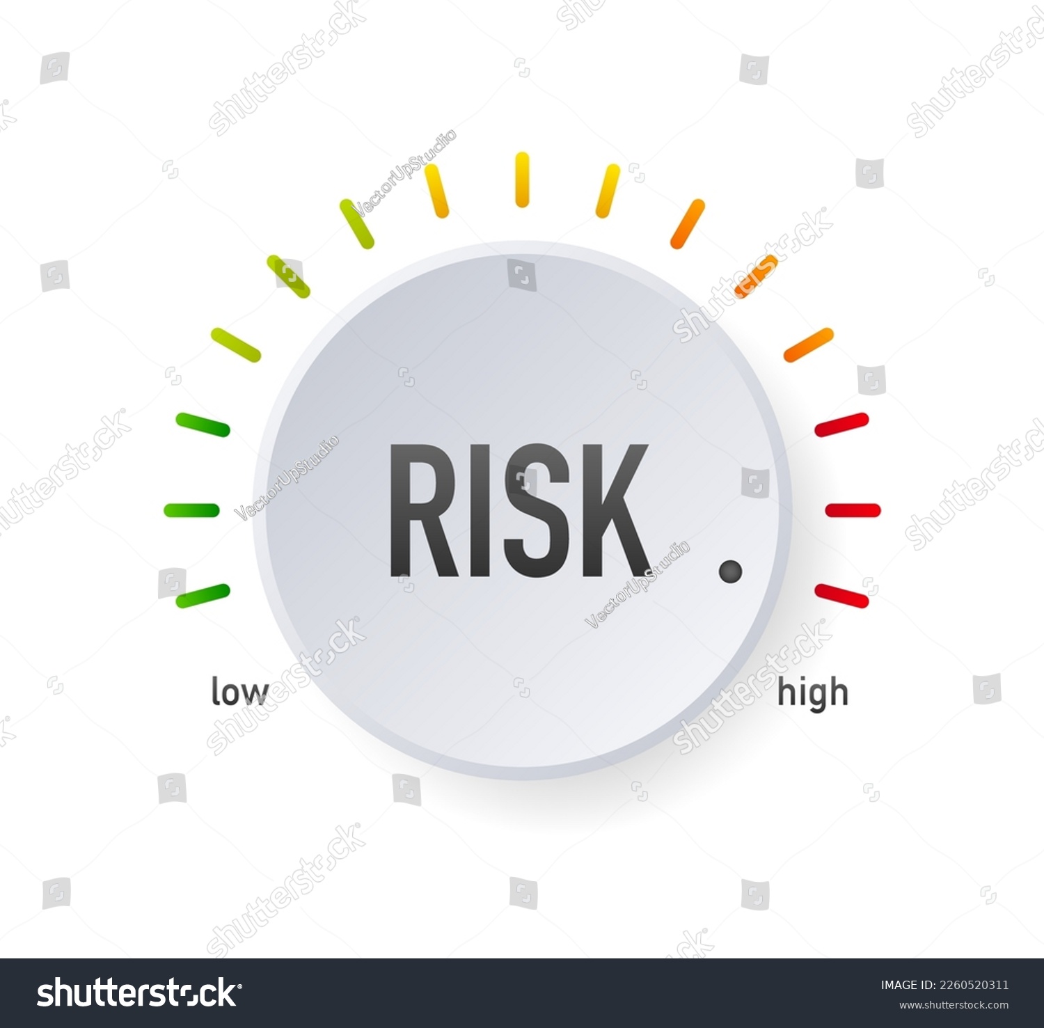 Risk speedometer. Risk gauge icon. High risk - Royalty Free Stock ...