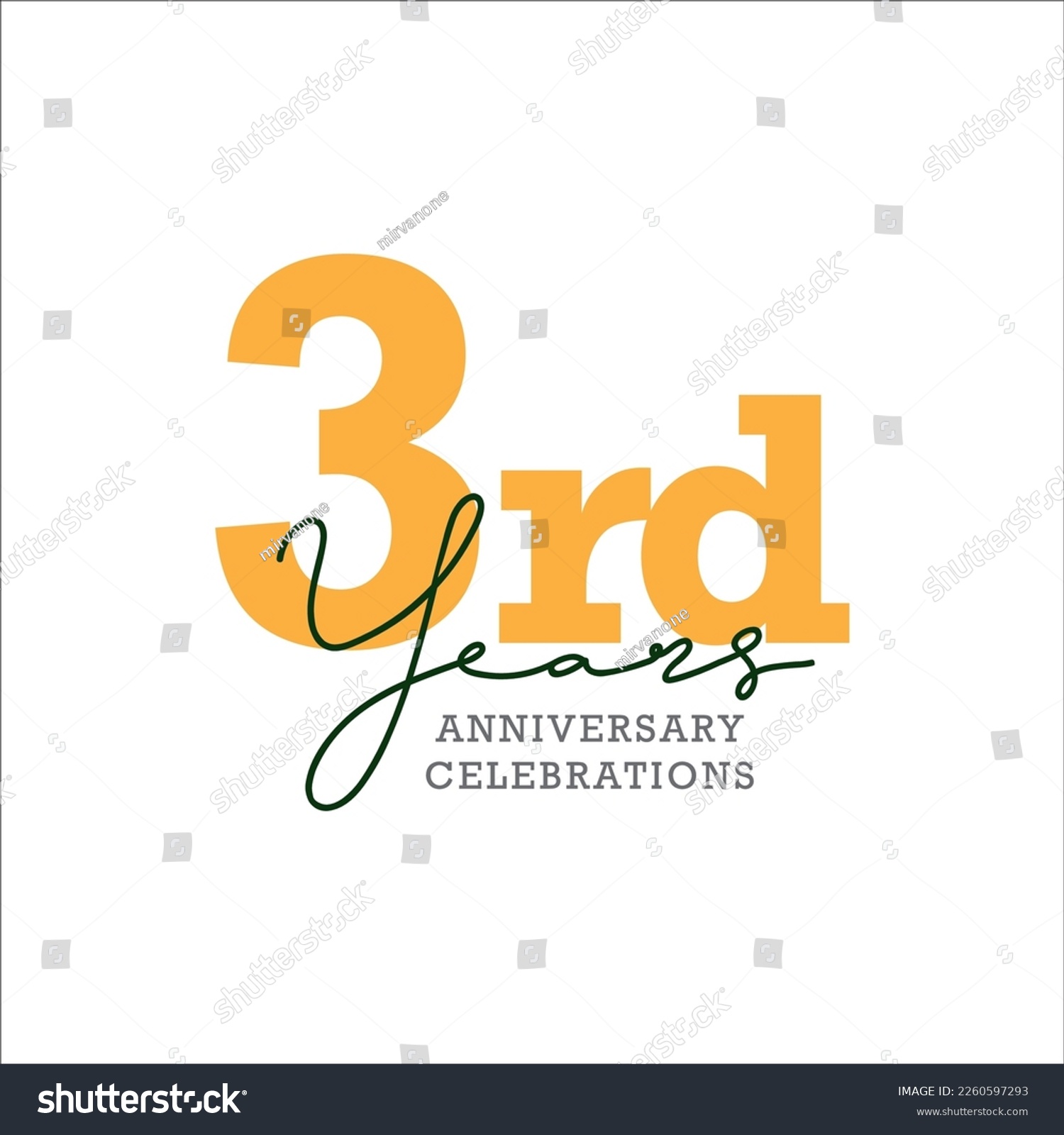 3rd anniversary celebration logo design. Vector - Royalty Free Stock ...